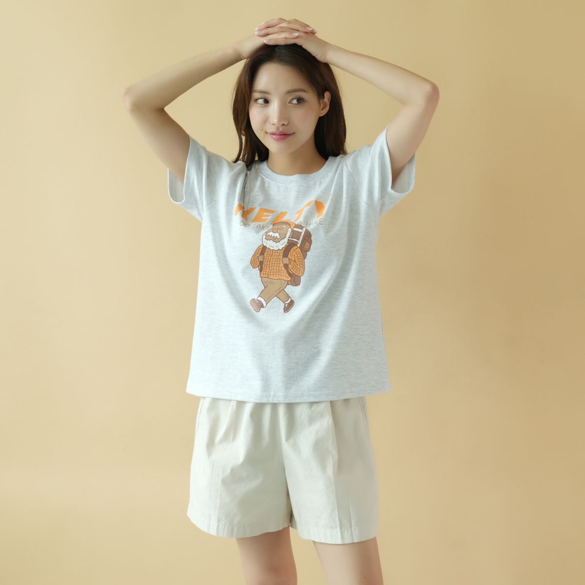 켈티(KELTY) DK 티셔츠 화이트멜란지