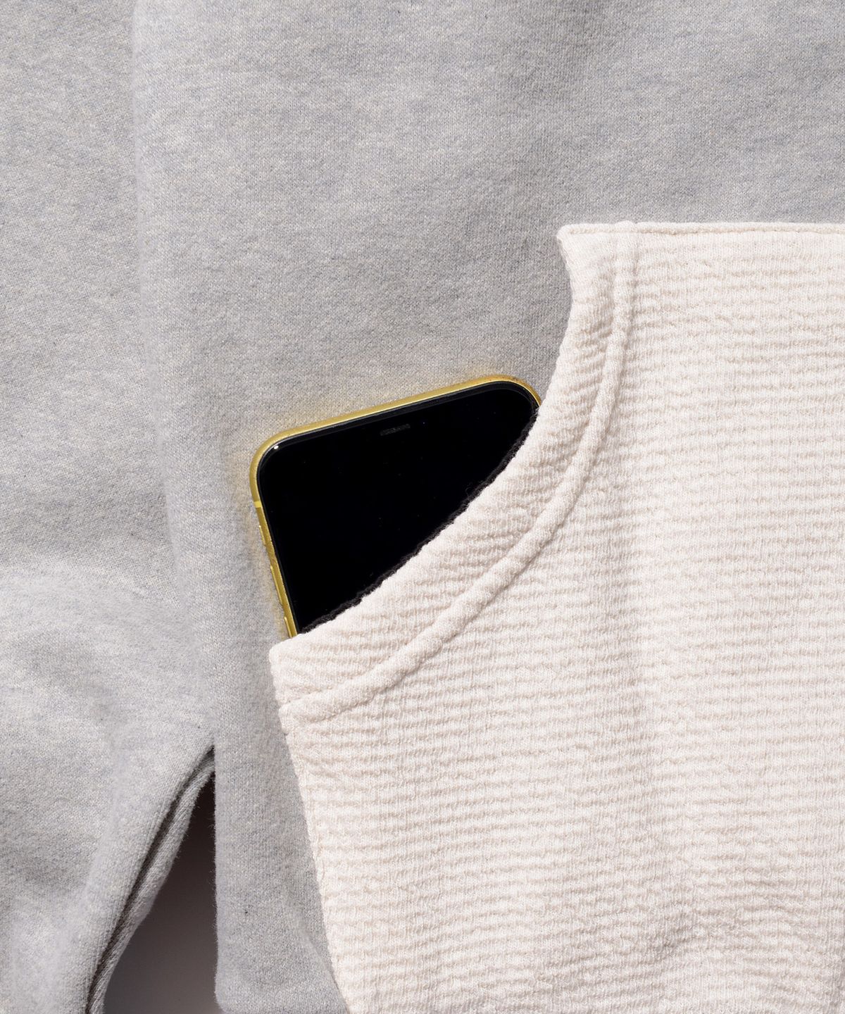 피스메이커(PIECE MAKER) KNIT MIXED SWEAT FULL ZIP HOODIE (GREY)
