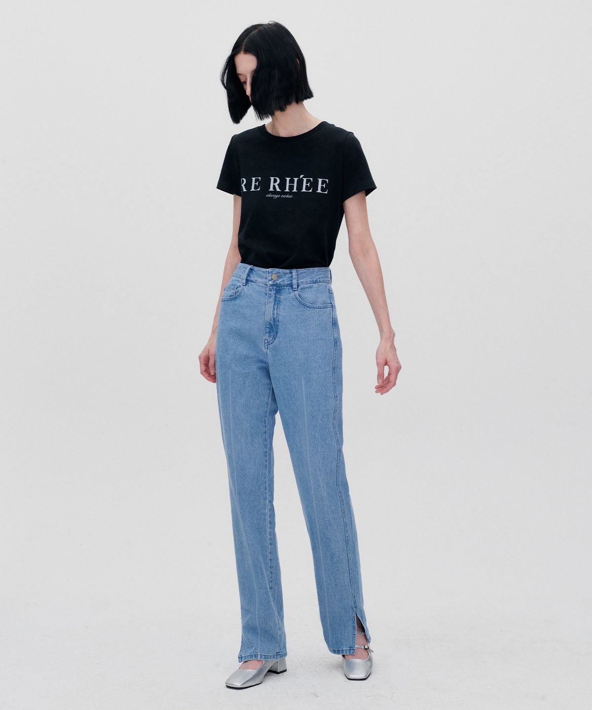 리이(RE RHEE) ORGANIC COTTON T SHIRT BLACK