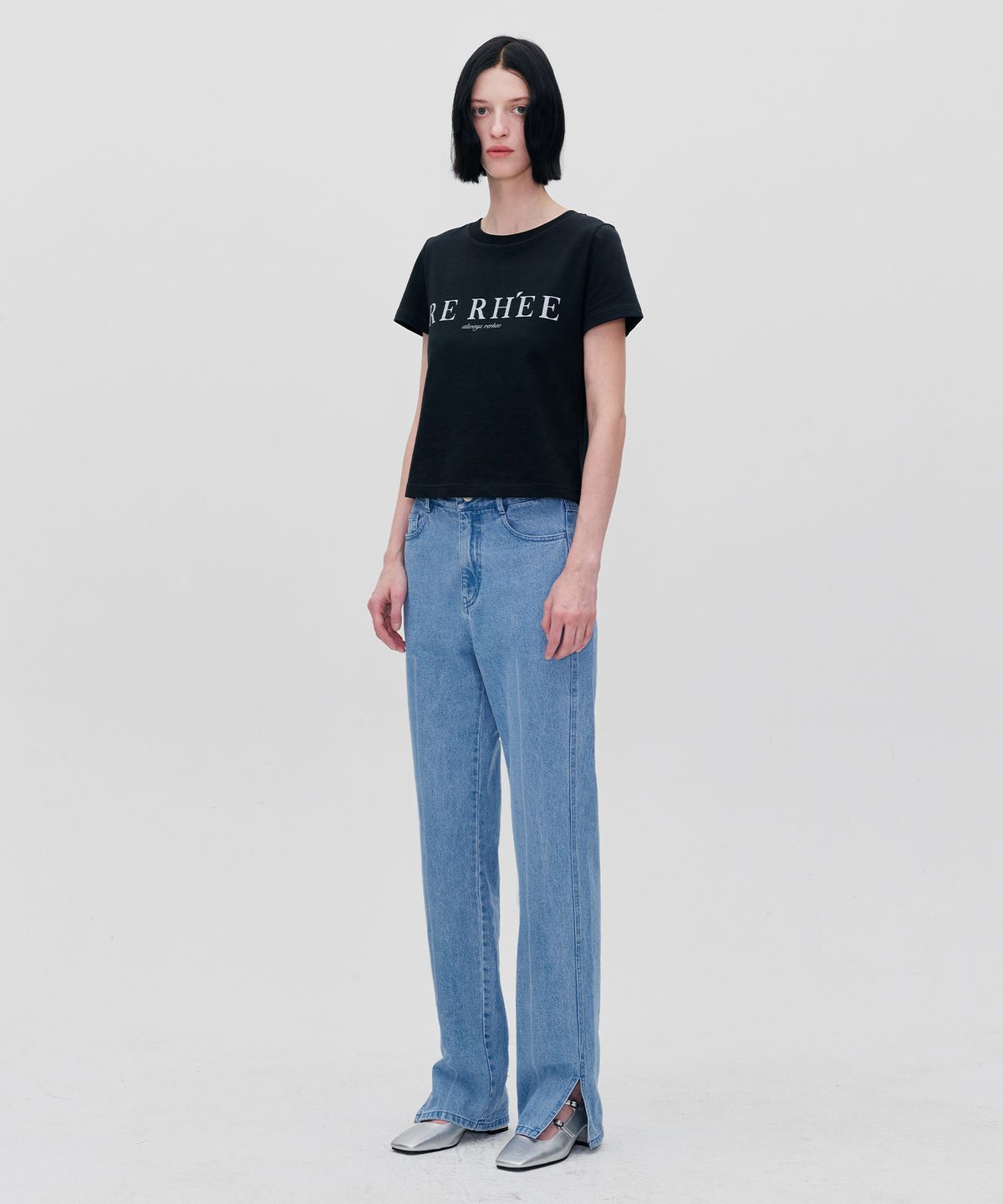 리이(RE RHEE) ORGANIC COTTON T SHIRT BLACK