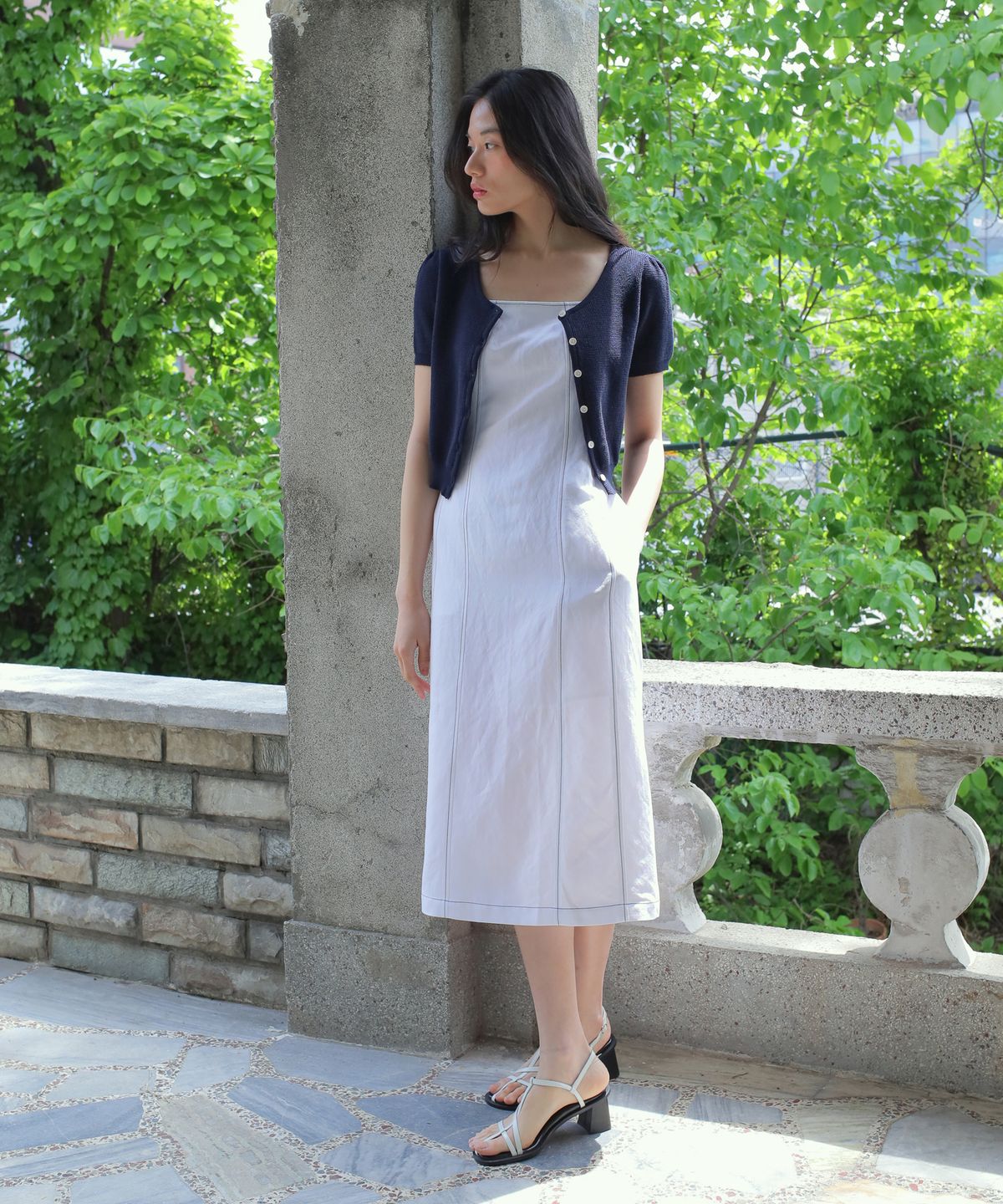 폴앤앨리스(PAUL&ALICE) CROP CARDIGAN / NAVY