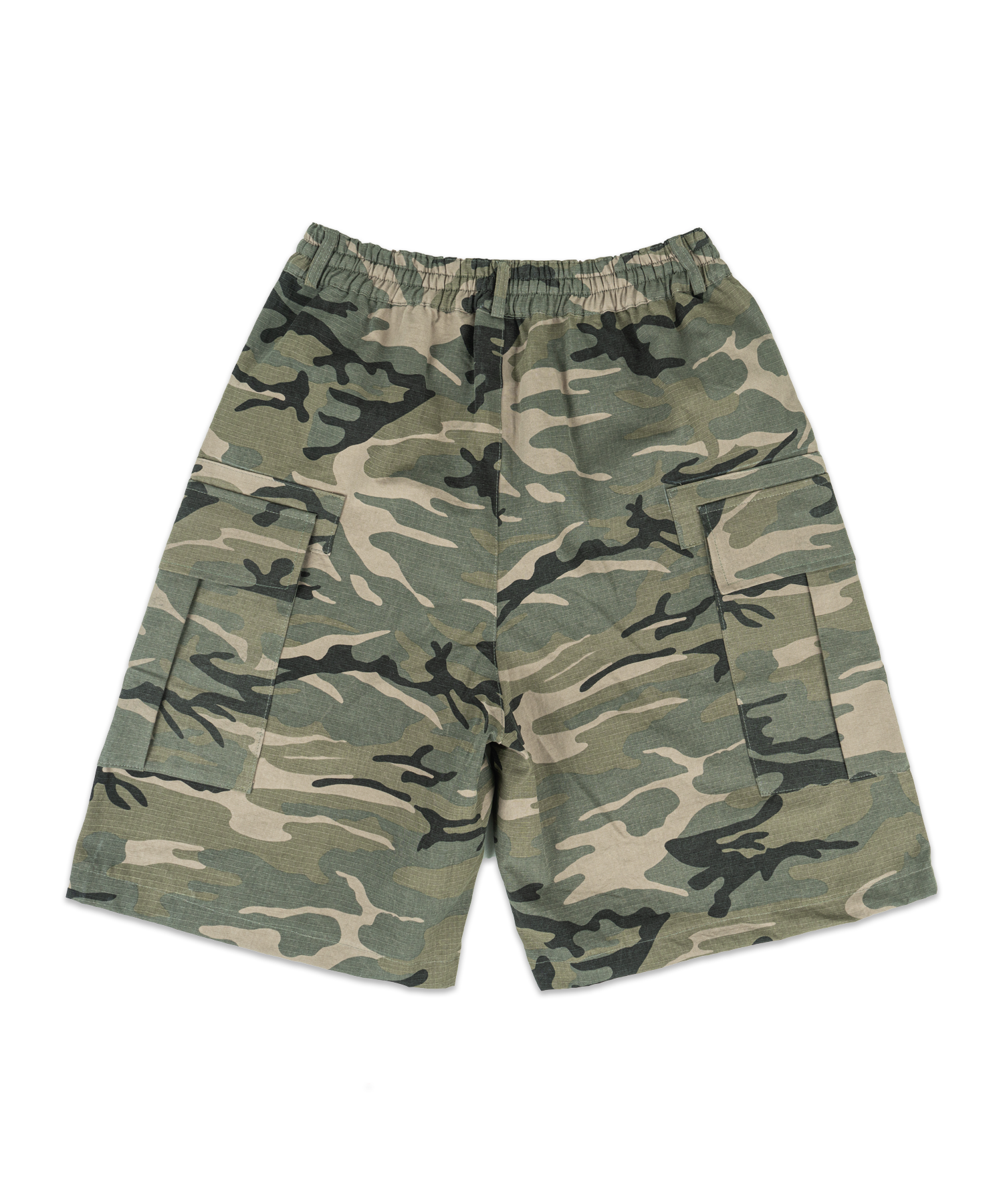 MUSINSA | EASY NO EASY Ripstop camo cargo short pants - beige