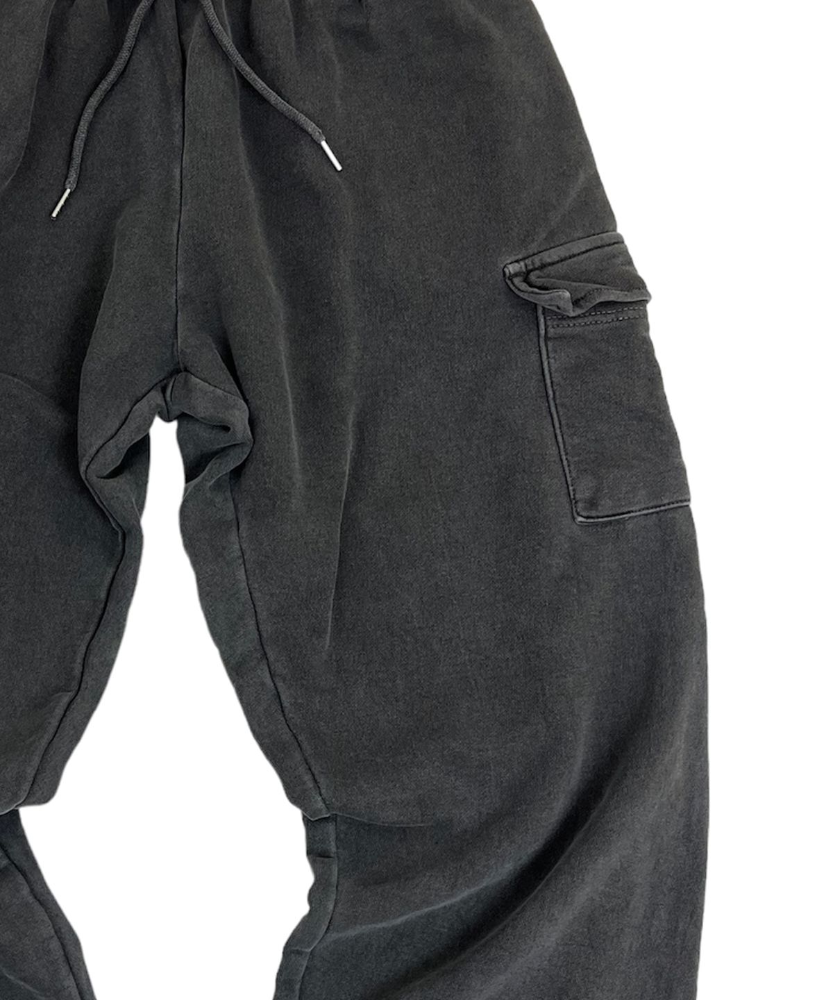 스케이터락(SK8ER ROCK) Pigment Flat Cargo Sweat Wide Pants Dark gary