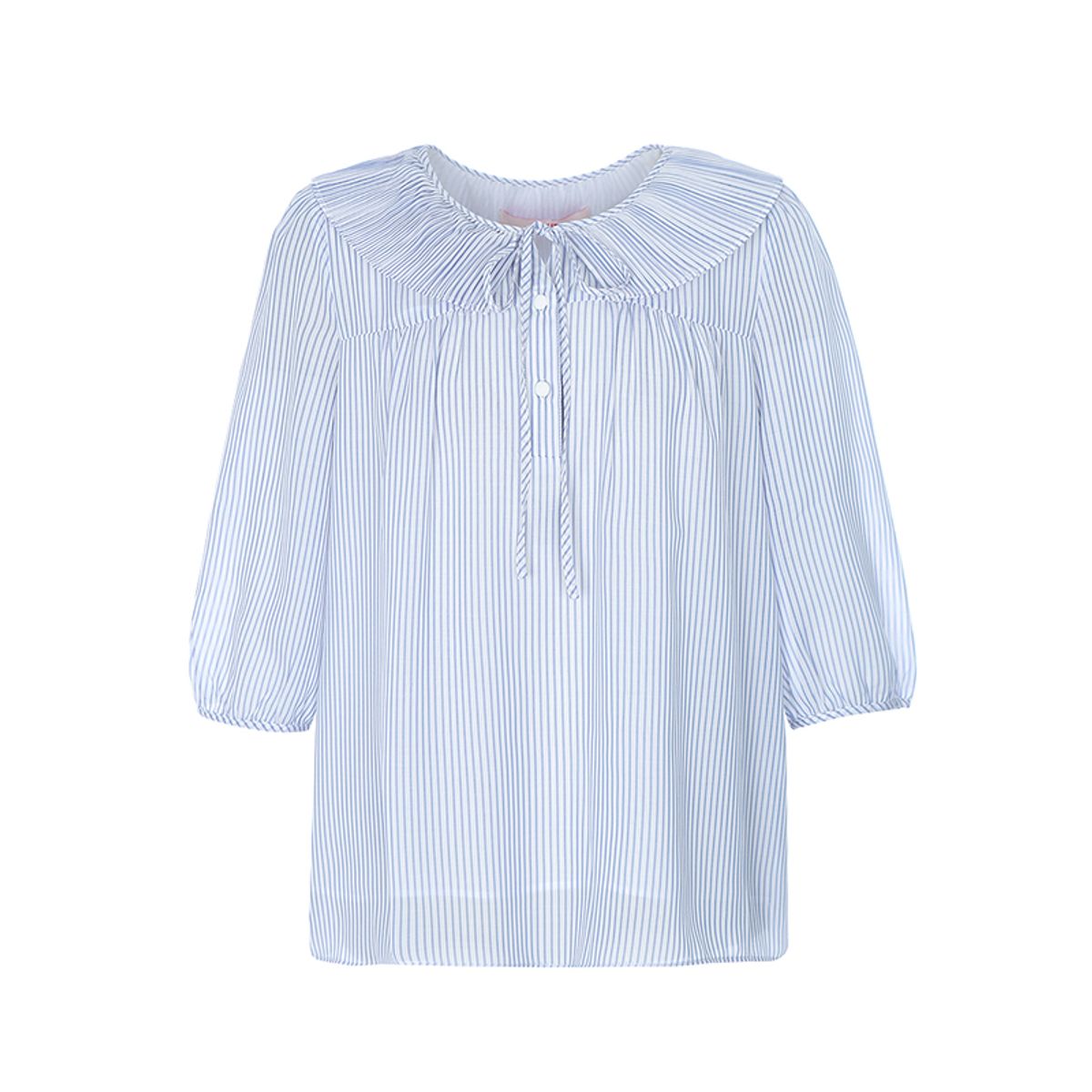 숲(SOUP) 플리티드 칼라 스트라이프 긴팔 셔츠(SZ4LS38)