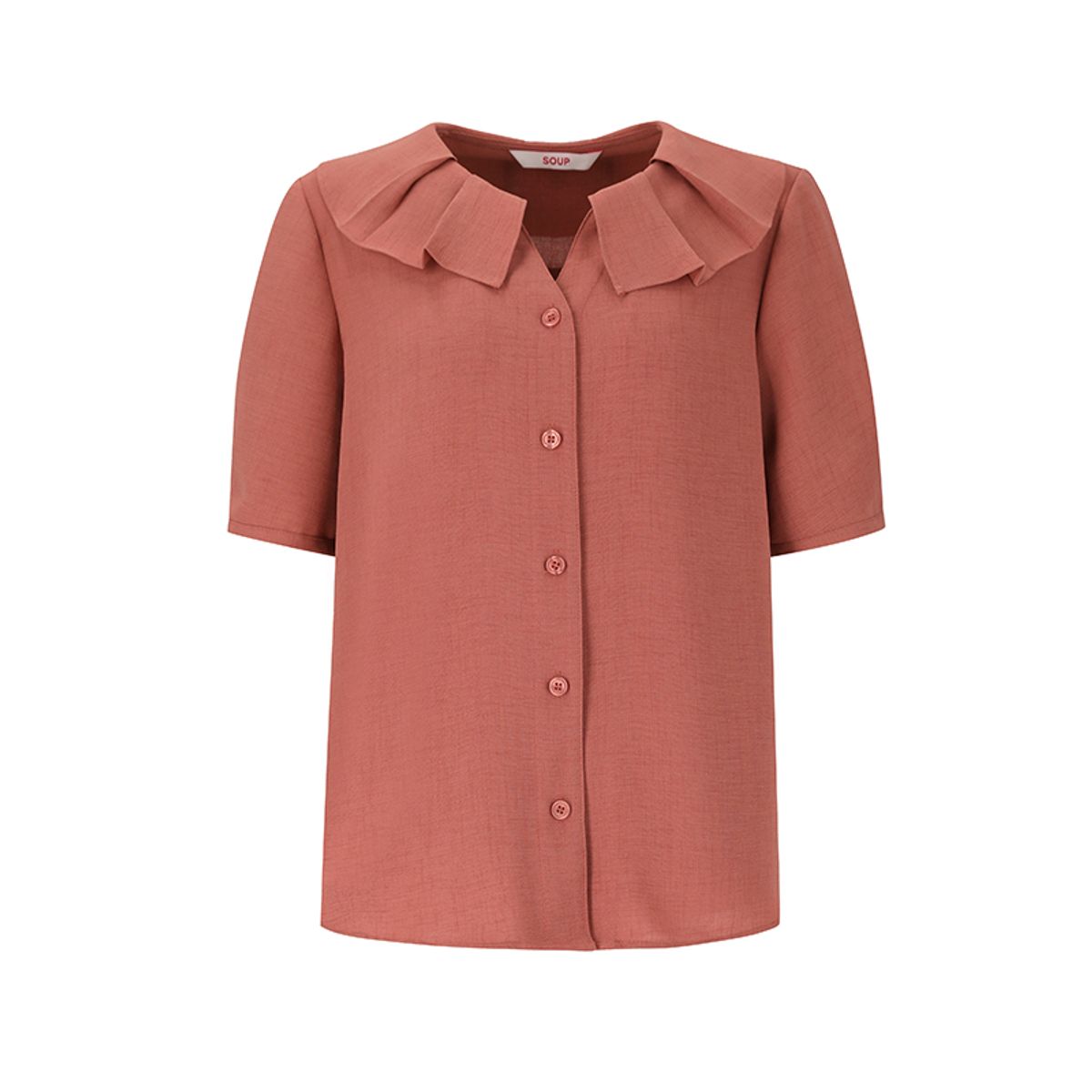 숲(SOUP) 플리티드 칼라 반팔 블라우스(SZ5SS36)