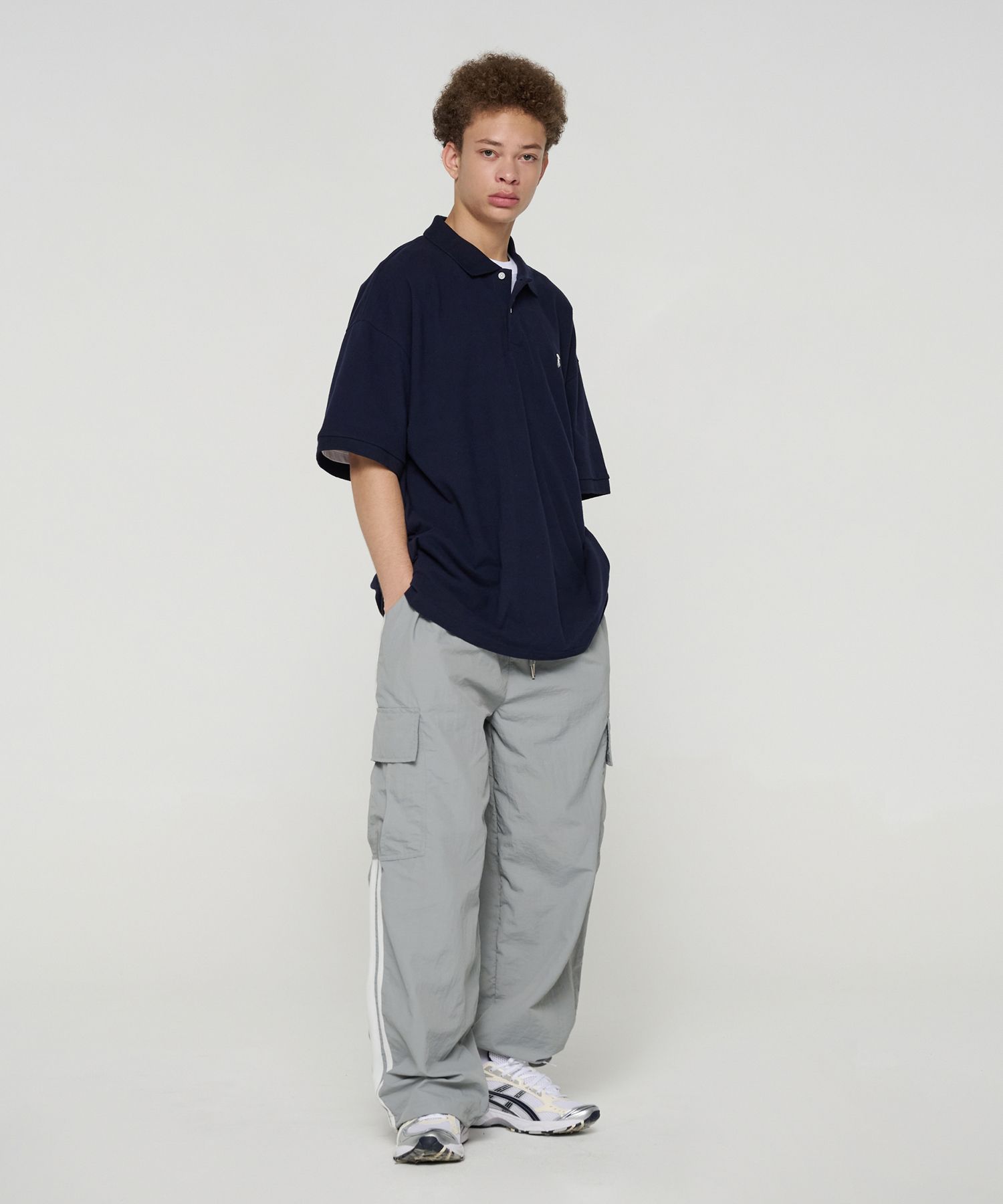 MUSINSA | TAKEASY Cargo Parachute Line Pants (Light Gray)