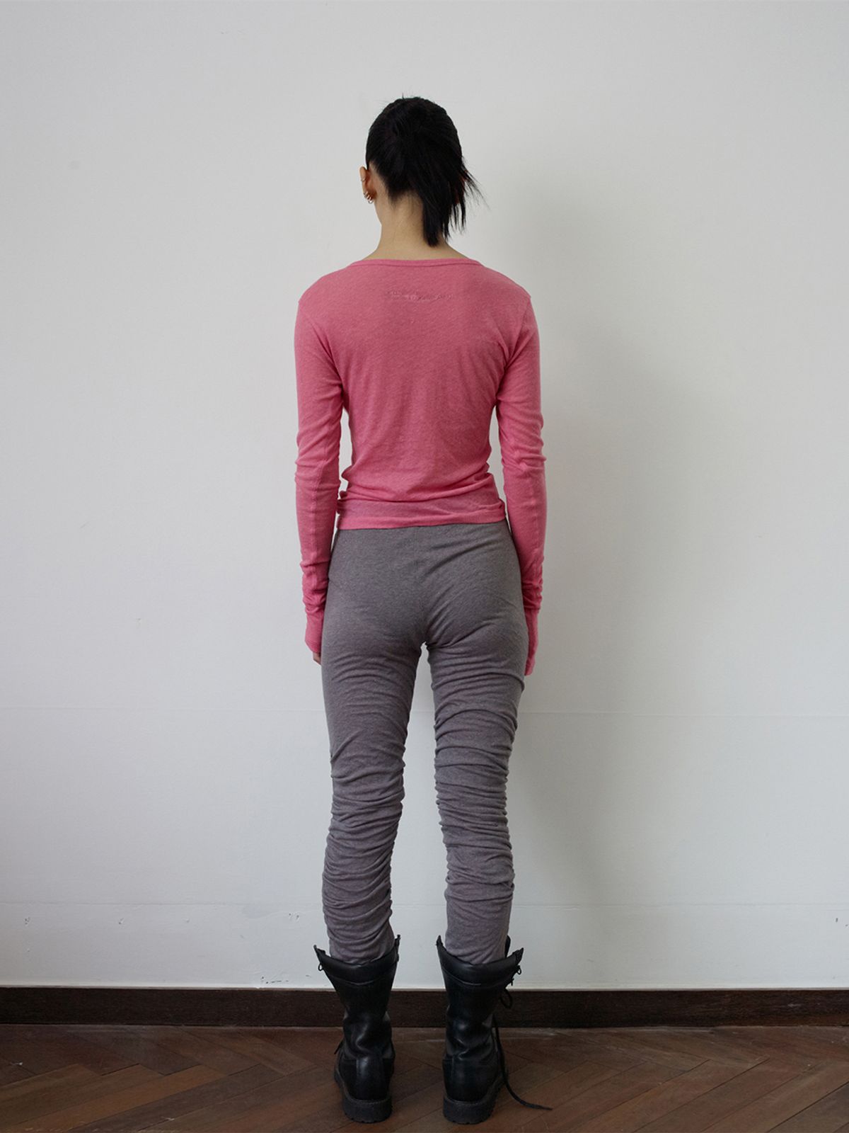 에스이오(s/e/o) SHEER DOUBLE LAYERED LEGGINGS GRAY