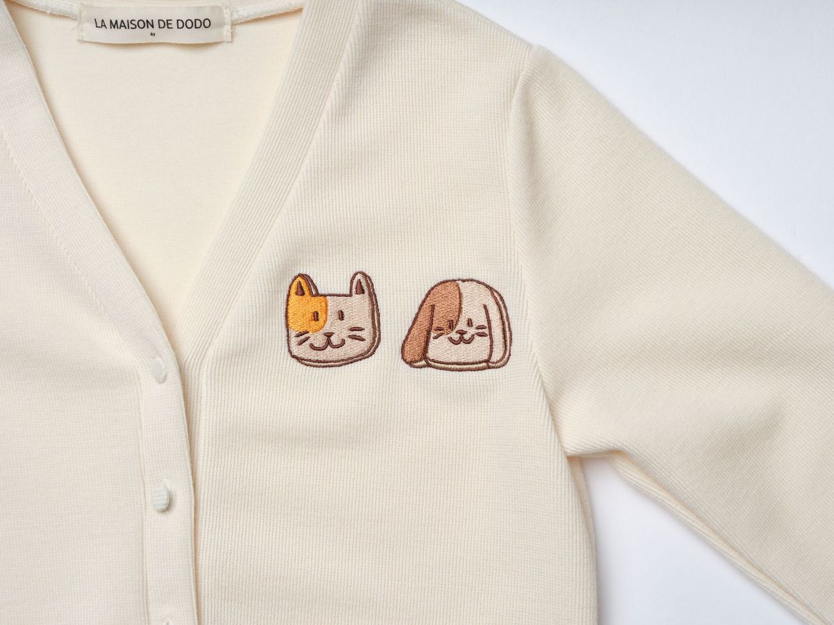 라메종드도도(LA MAISON DE DODO) Simply Dodo Cardigan with Cat and Dog  가디건