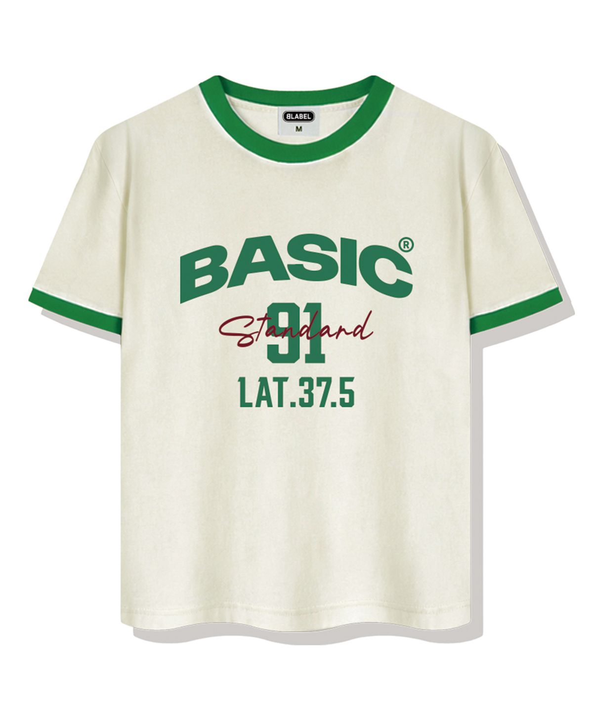 베이직라벨(BASIC LABEL) 91 Basic Ringer Loose Fit Short-Sleeved T-Shirt 4 ...
