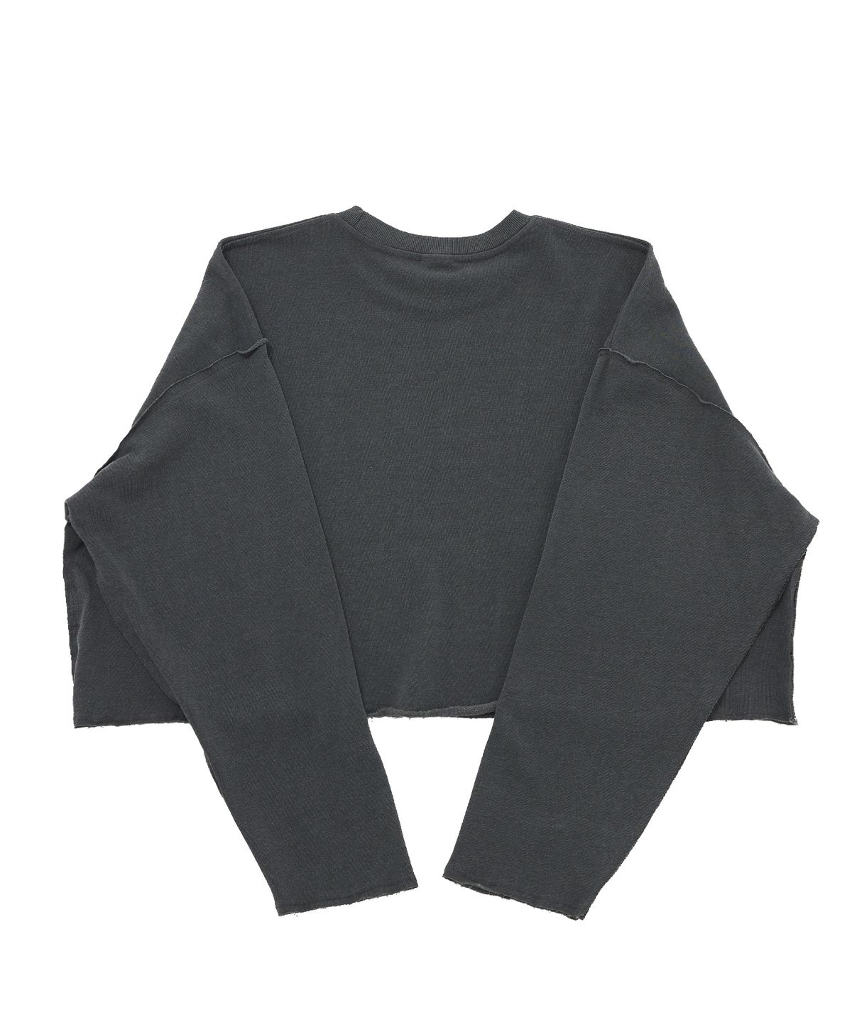 어낫띵(A NOTHING) VINTAGE P. DYEING CUT-OUT CROP-TEE (Charcoal)