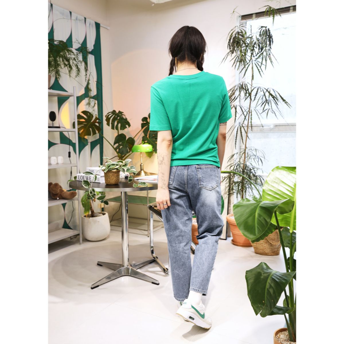 더그린랩(THE GREEN LAB) 여성 트위스트 모달 반팔티셔츠 [그린]