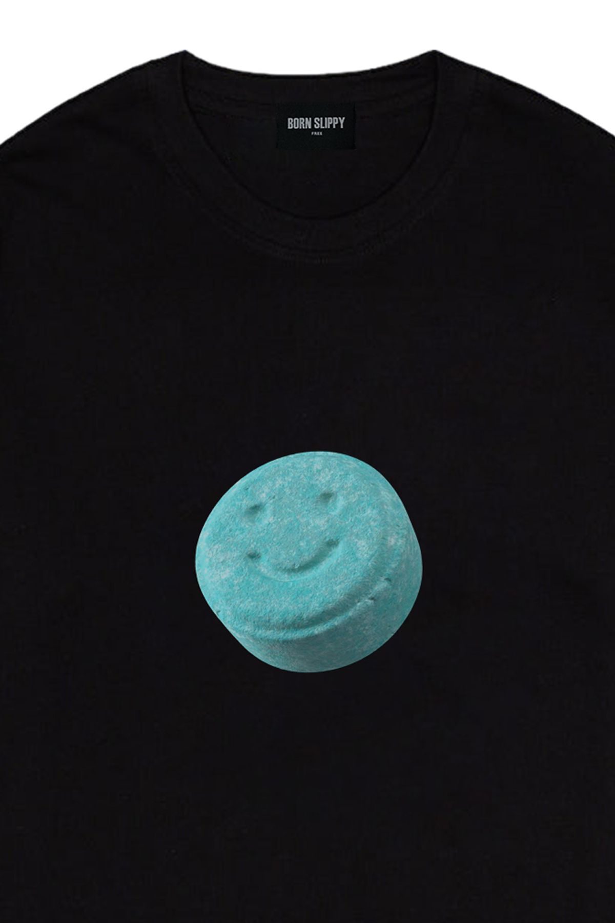 본슬리피(BORN SLIPPY) Smile Candy(Sky Blue) T-shirt (Black)