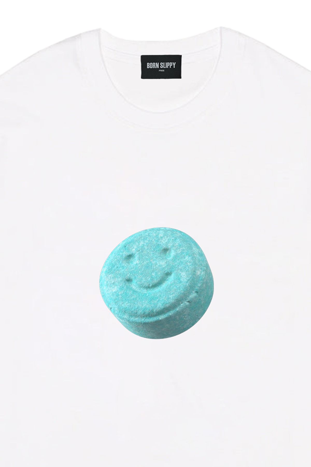 본슬리피(BORN SLIPPY) Smile Candy(Sky Blue) T-shirt (White)