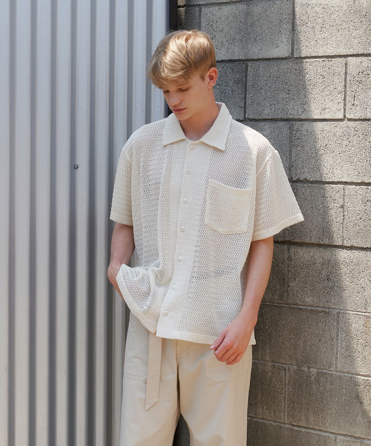 엔도어(ENDOOR) Crochet 1/2 shirts (ecru)