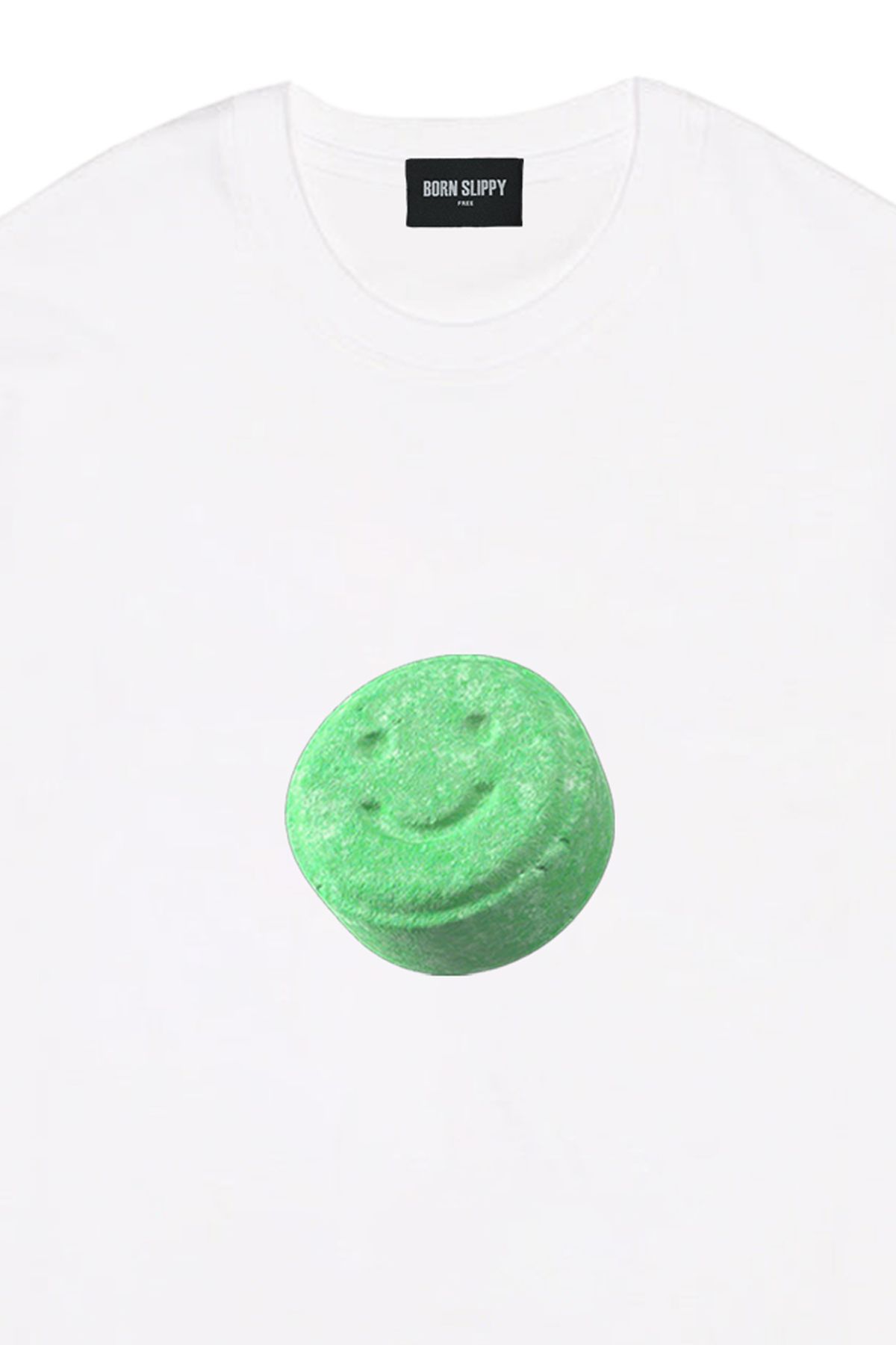 본슬리피(BORN SLIPPY) Smile Candy(Green) T-shirt (White)