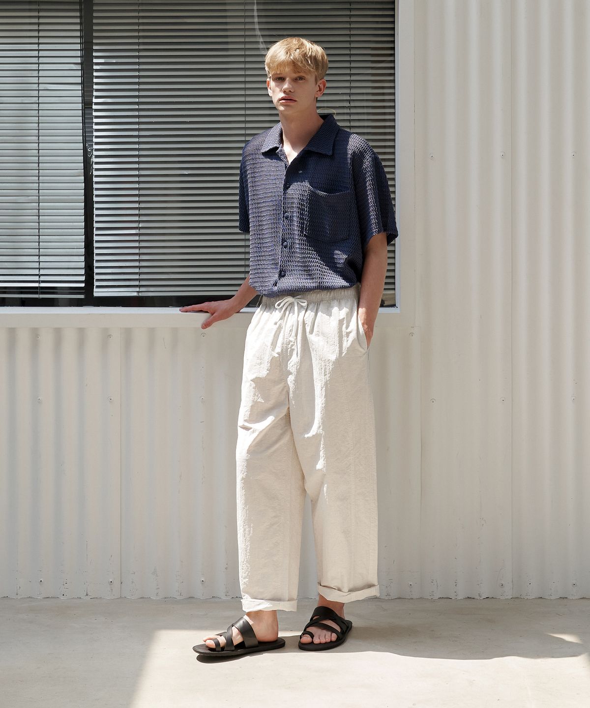 엔도어(ENDOOR) Crochet 1/2 shirts (indigo blue)