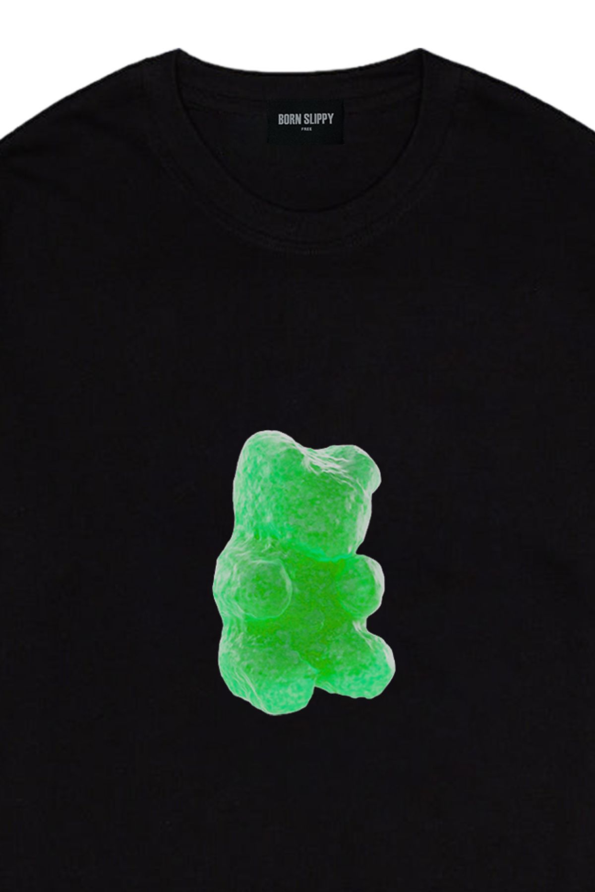 본슬리피(BORN SLIPPY) Gummy Bear(Green) T-shirt (Black)