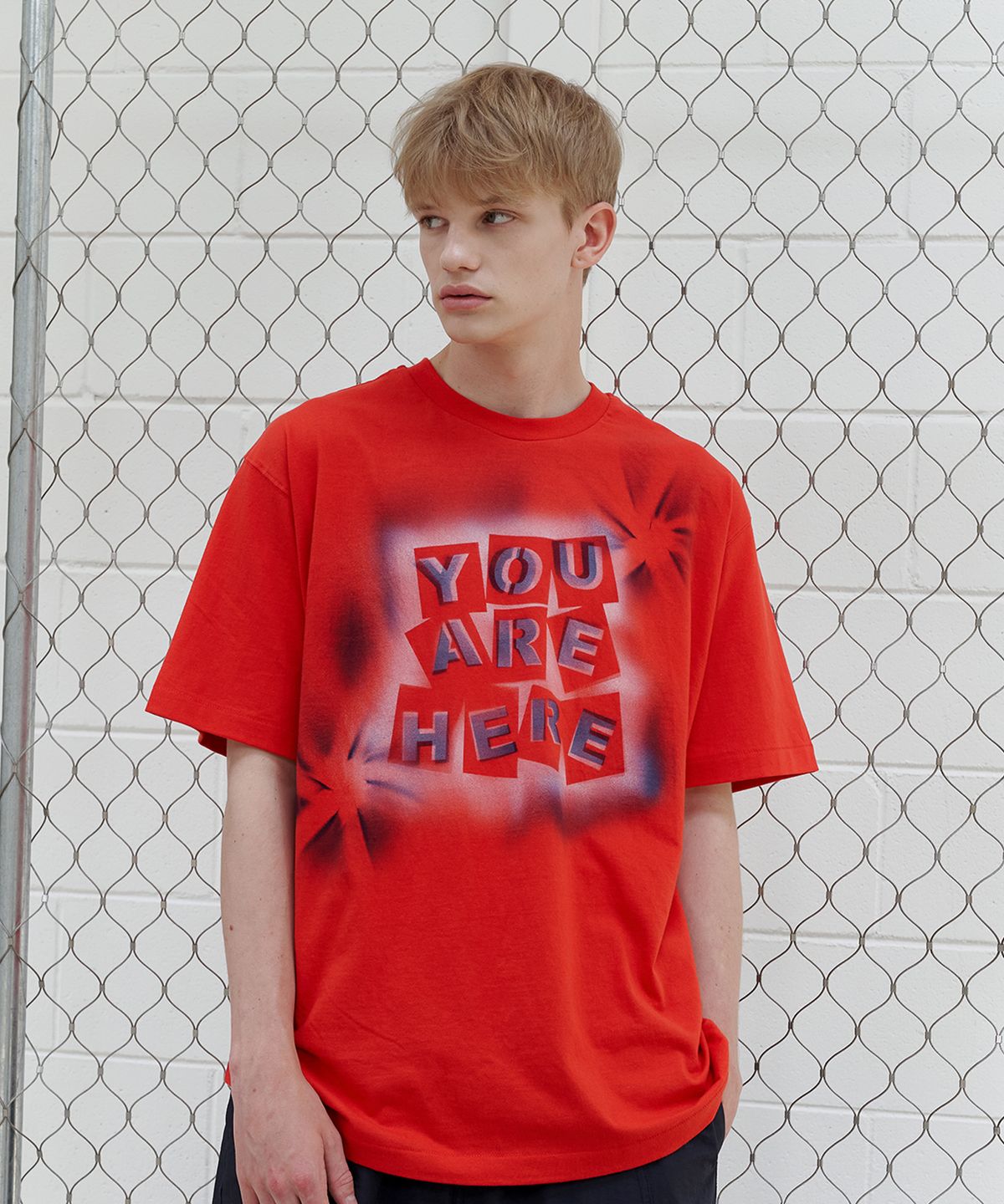 엔도어(ENDOOR) hand painting here 1/2 tee (red)