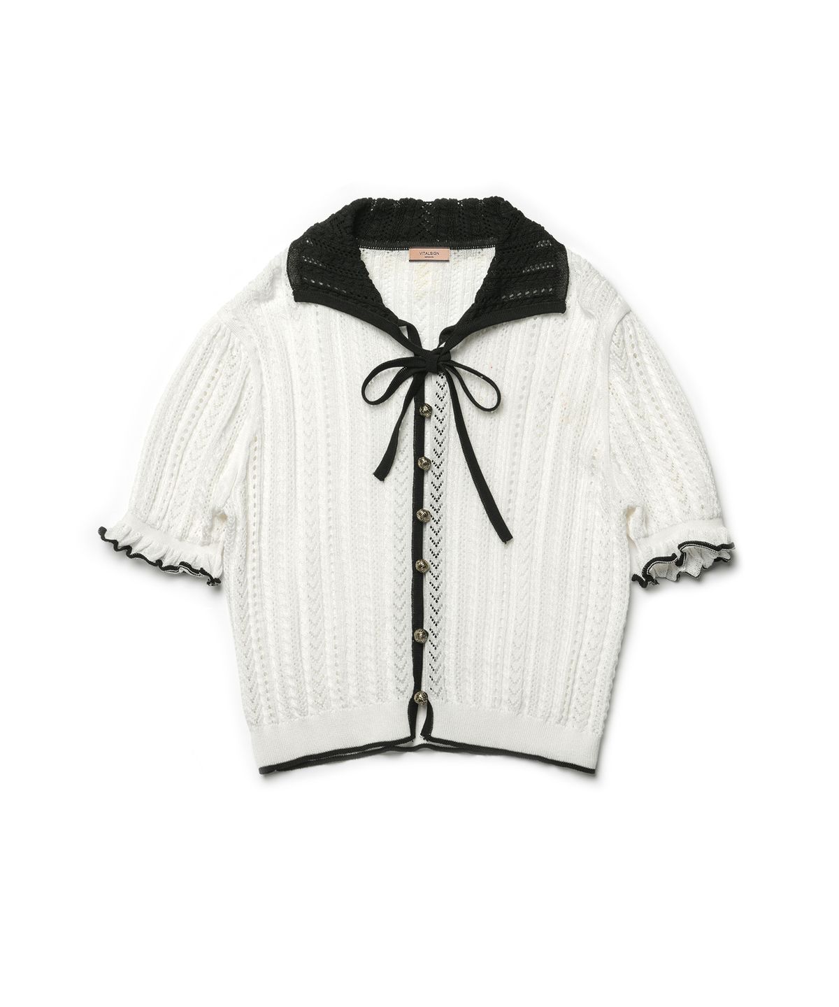 바이탈싸인(VITALSIGN) Summer Punching Ribbon Cardigan (Black)