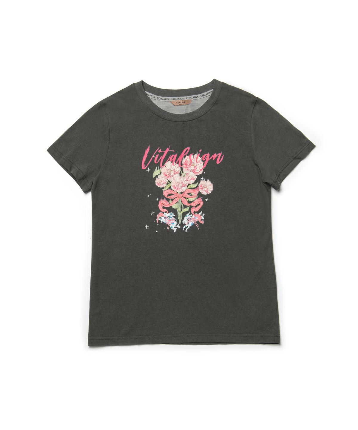 바이탈싸인(VITALSIGN) Pink Flower Logo T-Shirt