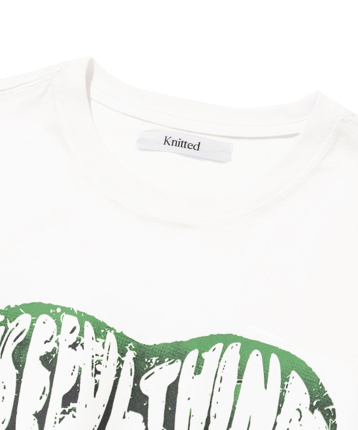 니티드(KNITTED) 빈티지 하트 티셔츠 WHITE-GREEN
