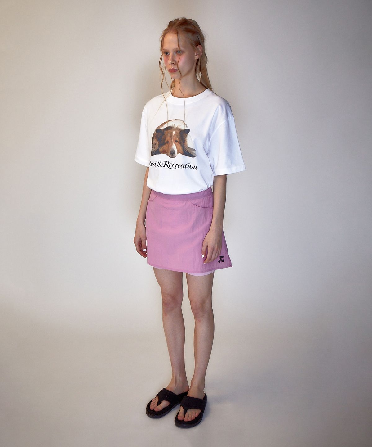 레스트앤레크레이션(REST&RECREATION) RR NYLON SKIRT PANTS PINK