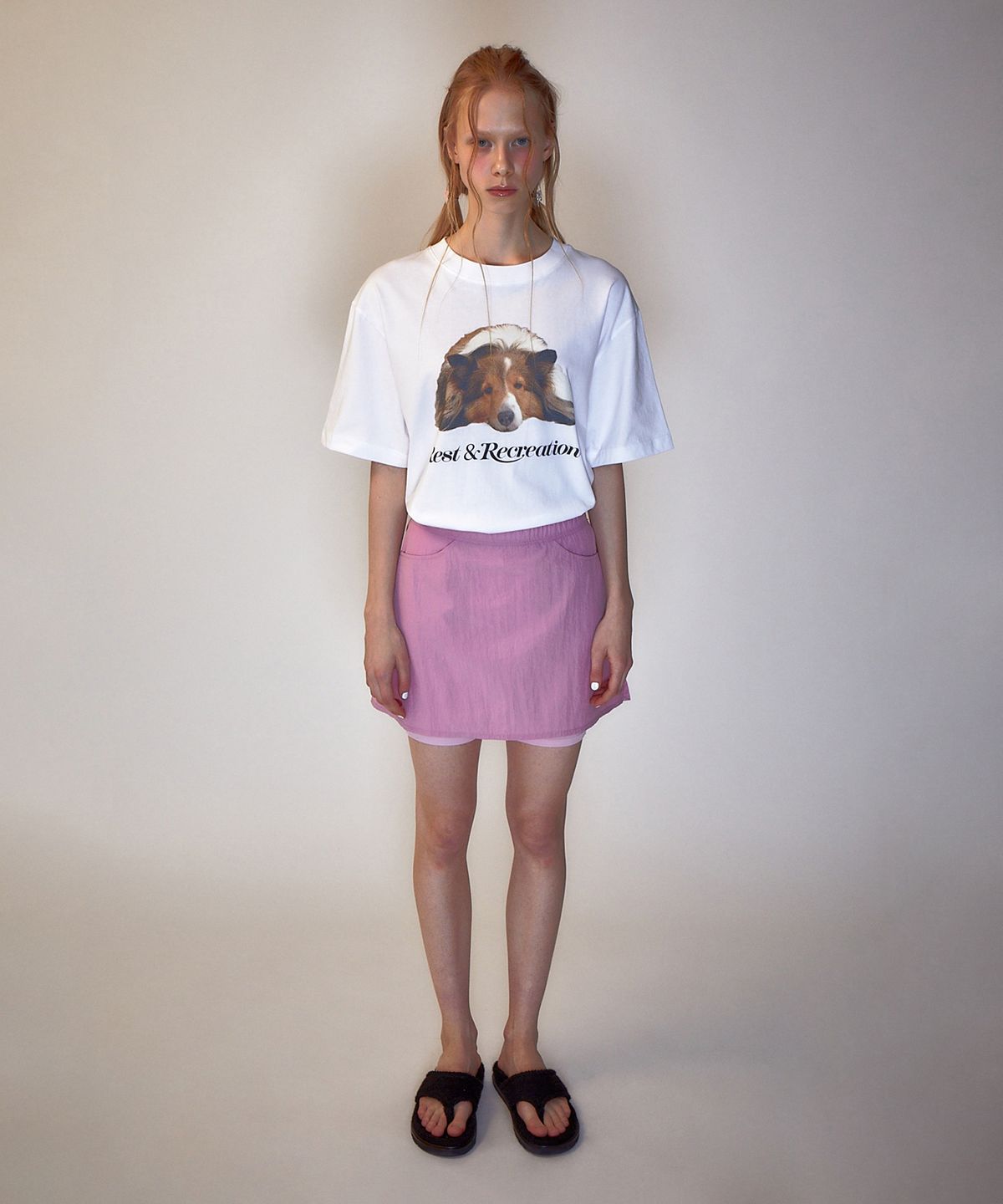 레스트앤레크레이션(REST&RECREATION) RR NYLON SKIRT PANTS PINK