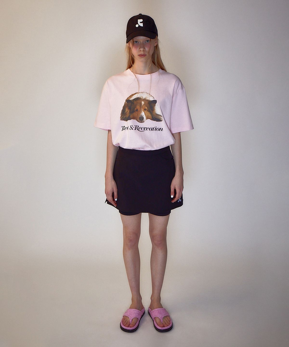 레스트앤레크레이션(REST&RECREATION) RR NYLON SKIRT PANTS BLACK