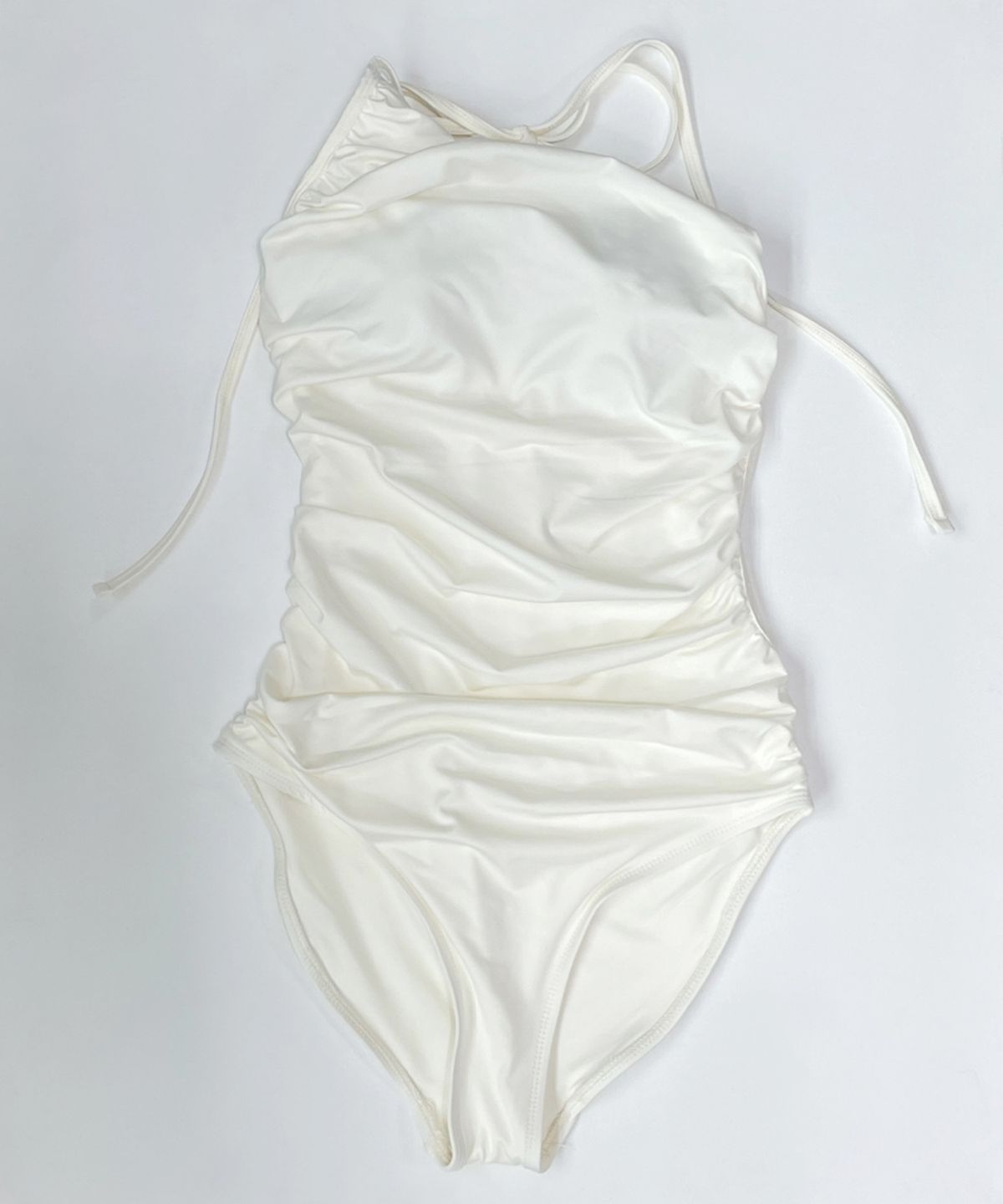 320쇼룸(320SHOWROOM) Shirring neck Back open Swim suit Ivory
