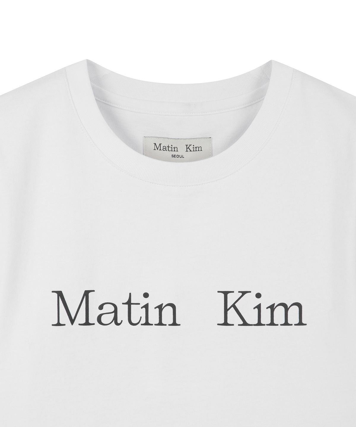 마뗑킴(MATIN KIM) MATIN KIM LOGO CROP TOP IN WHITE