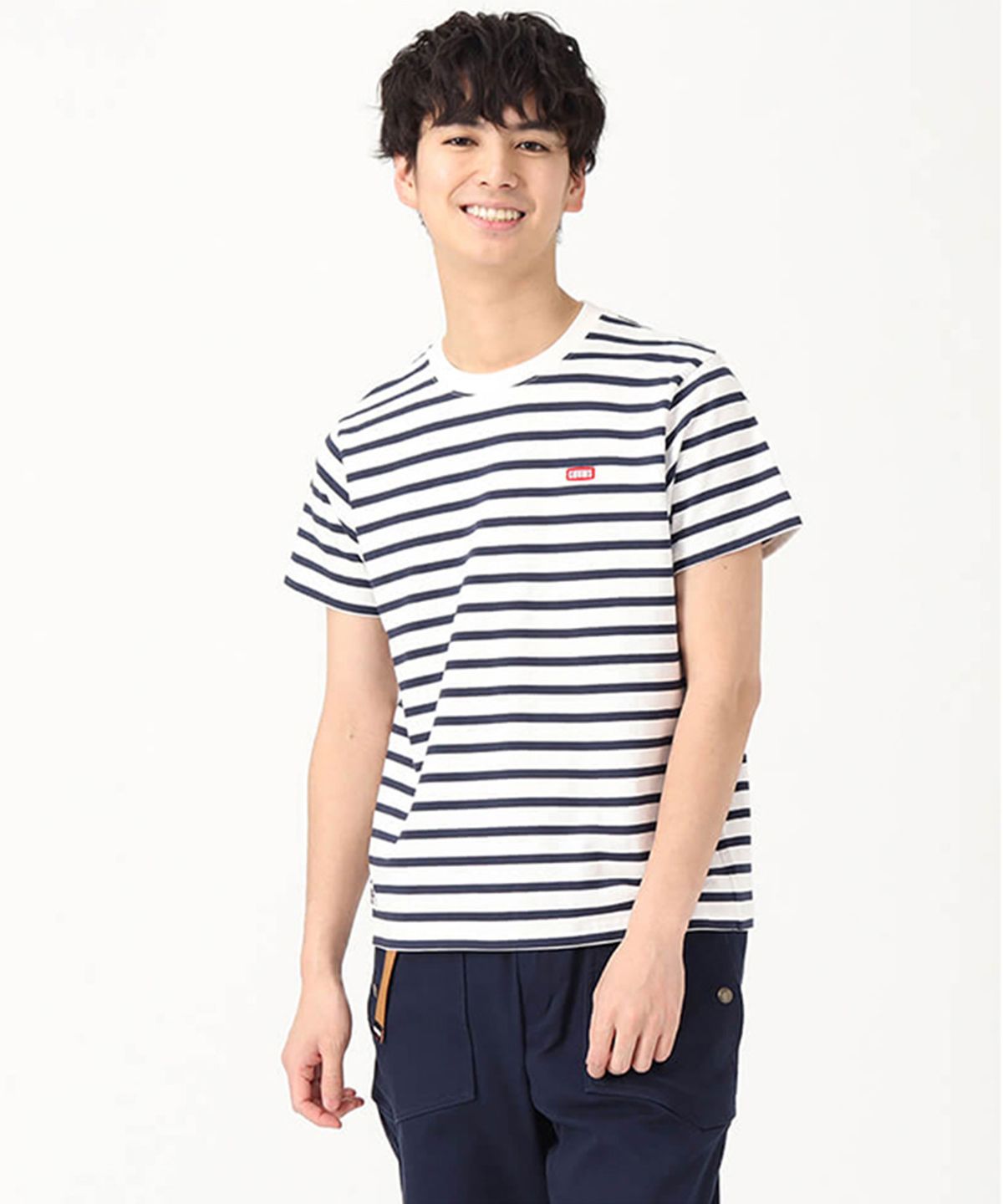 첨스(CHUMS) 부비 로고 티셔츠 White/Navy / CH01-2279