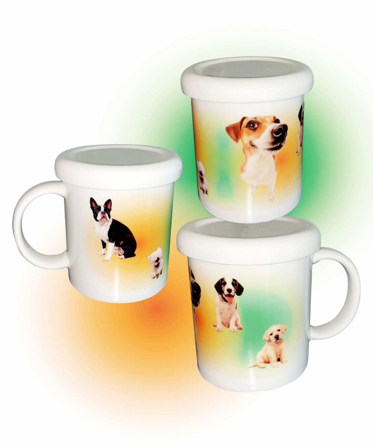 유라이크왓(YOULIKEWHAT) 그라데이션 퍼피 머그 (오렌지&그린)