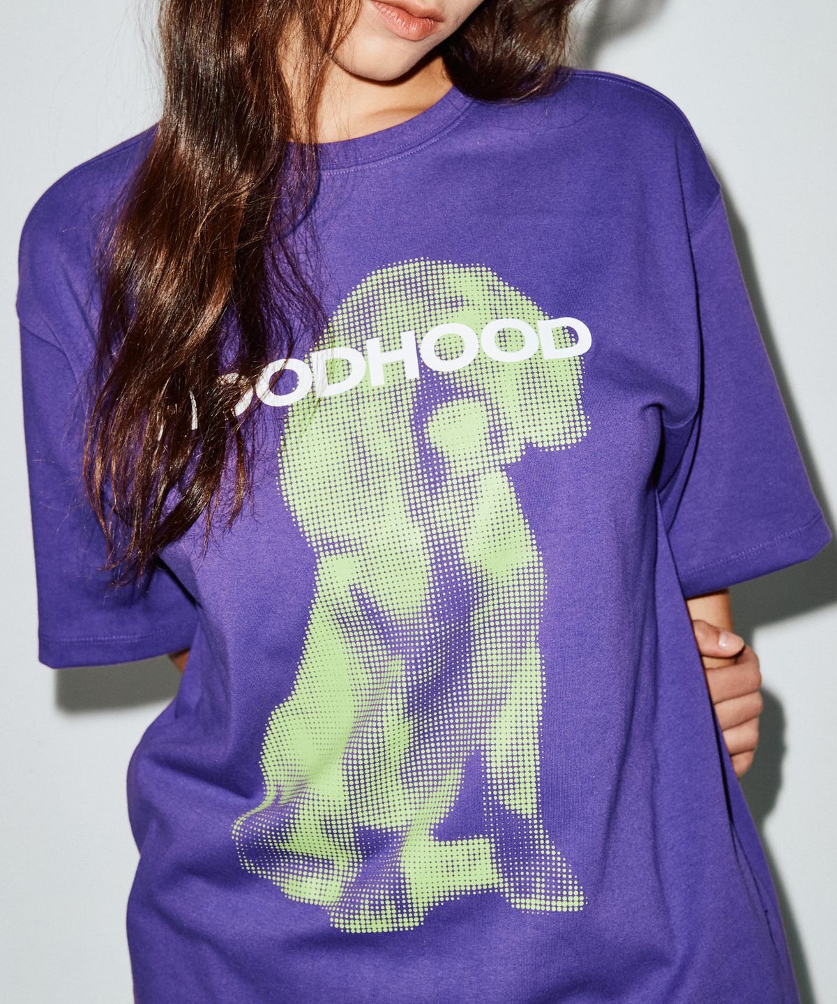 후드후드(HOODHOOD) 빅 비글 그래픽 반팔티셔츠 퍼플