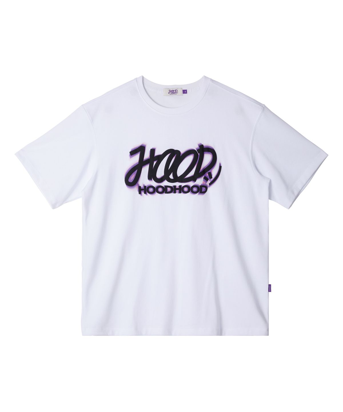 후드후드(HOODHOOD) 네온사인 로고 반팔티셔츠 화이트