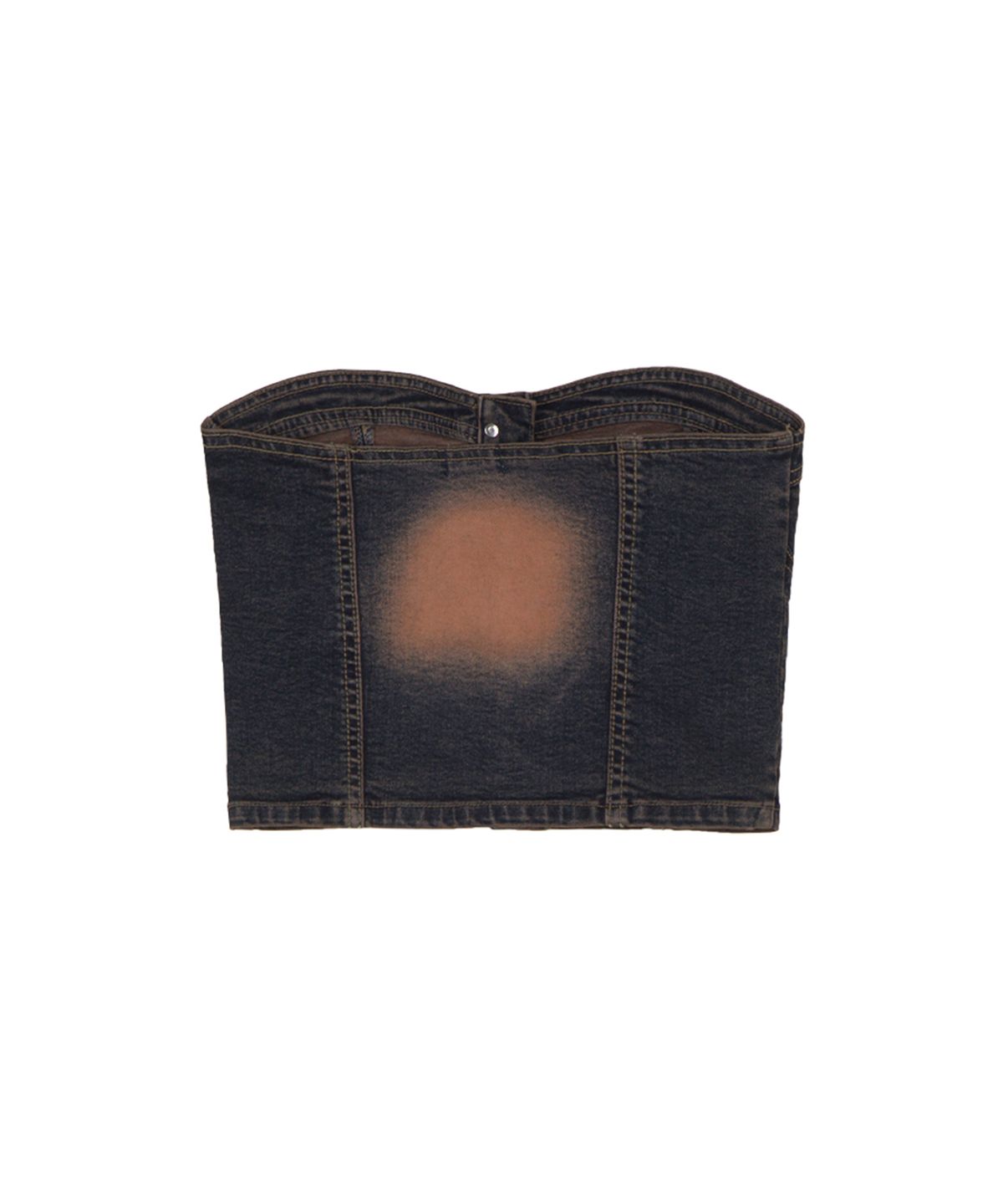 락케이크(ROCKCAKE) Washing Denim Tube Top - Brown