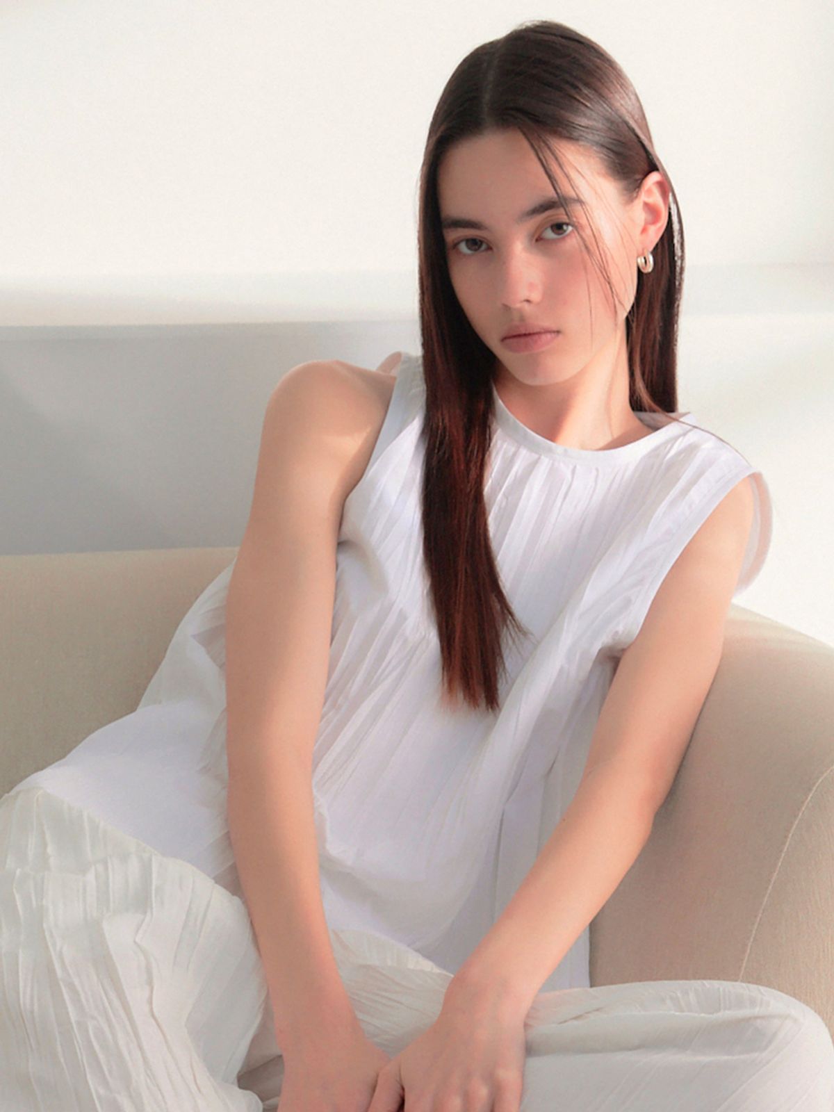 조셉앤스테이시(JOSEPH&STACEY) Wake Pleats Sleeveless Top (4color)