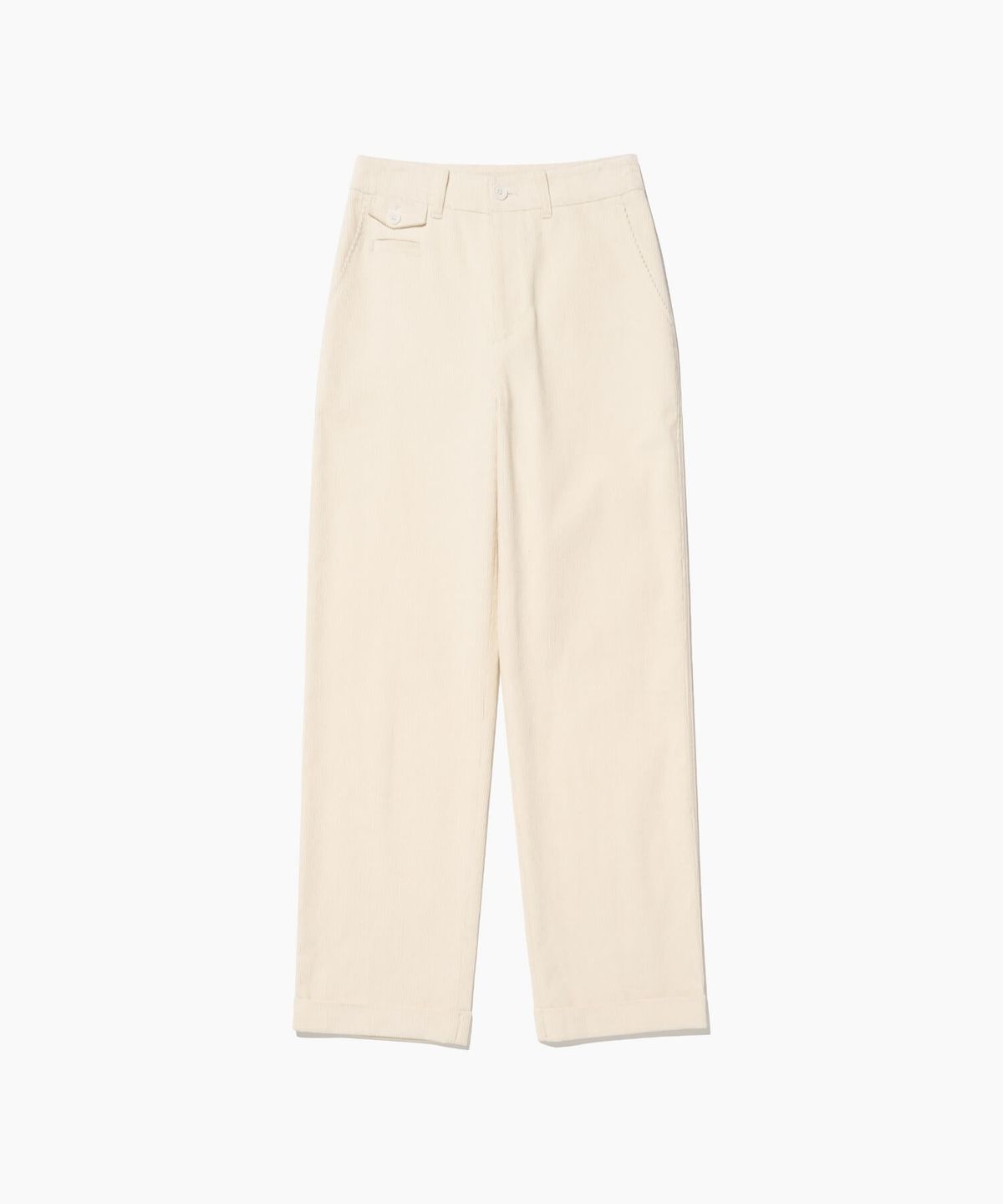 튜드먼트(TTUDEMENT) CORDUROY ROLL UP PANTS CREAM