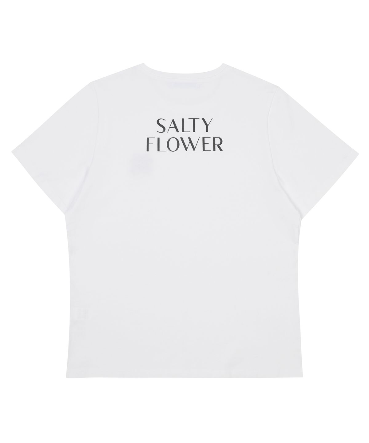 솔티플라워(SALTY FLOWER) 블랙 리본 자수 시그니처 반팔 화이트