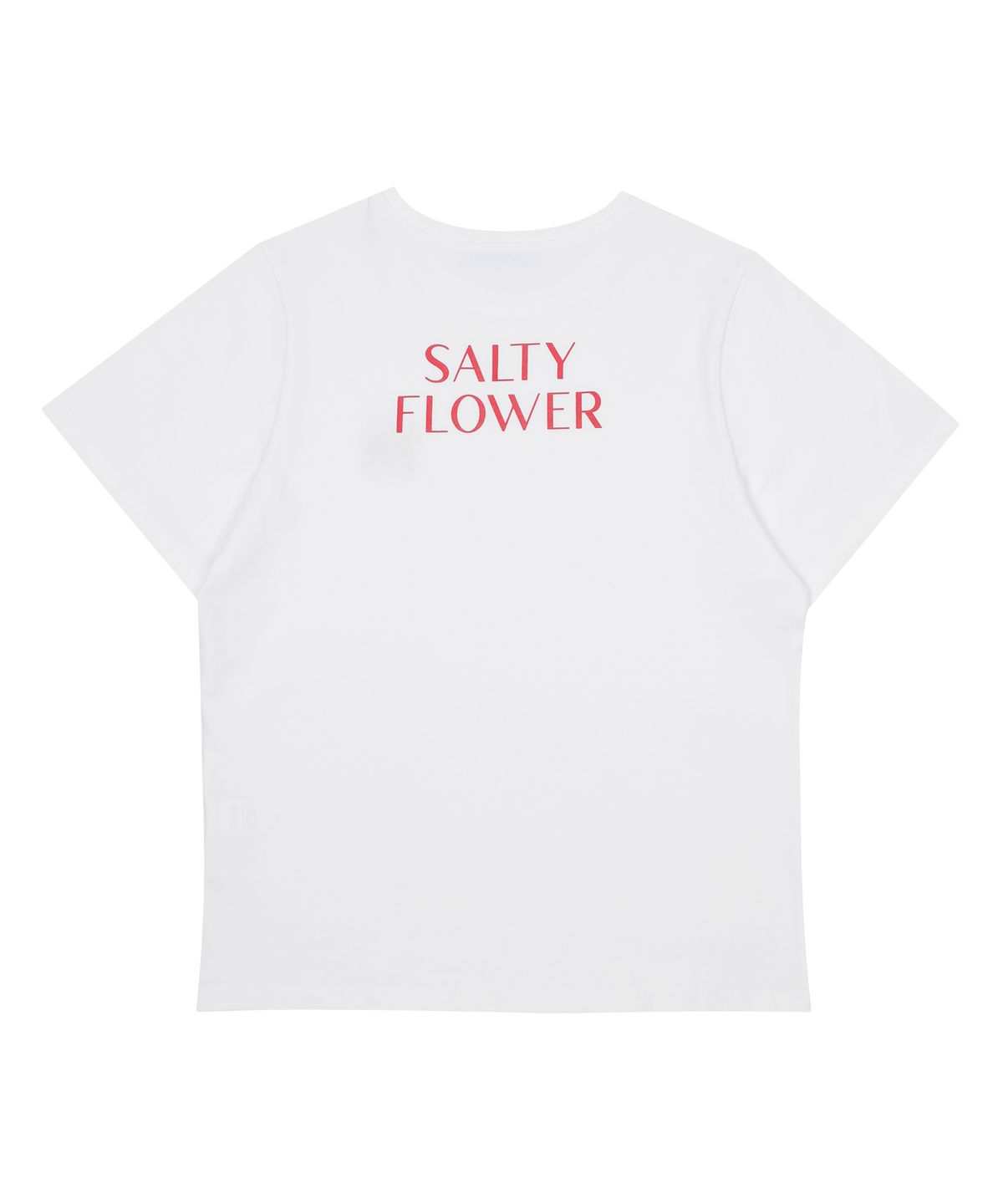 솔티플라워(SALTY FLOWER) 레드 리본 자수 시그니처 반팔 화이트