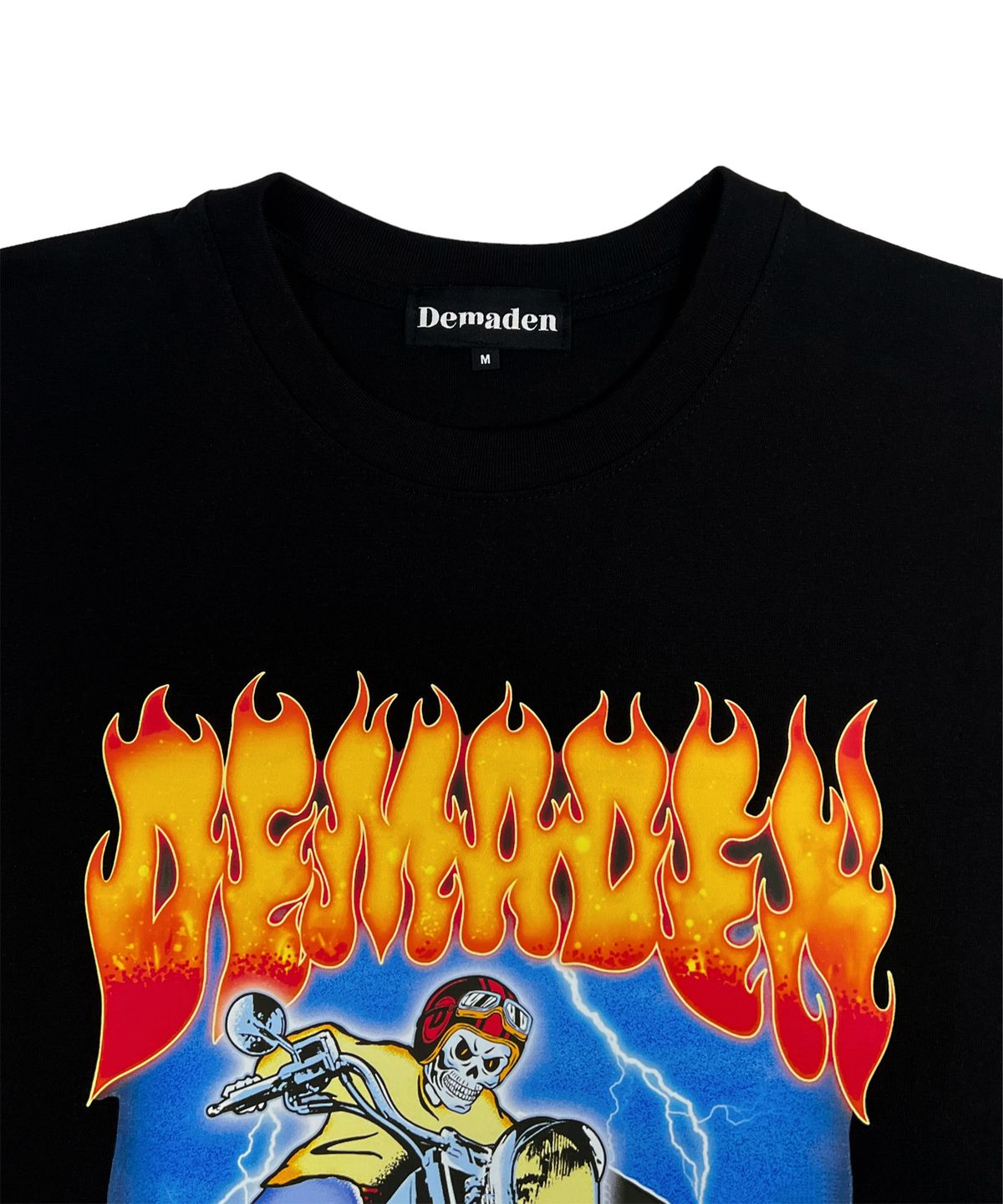 디메이든(DEMADEN) SKULL MOTORCYCLE GANG 1/2 T-SHIRT BLACK