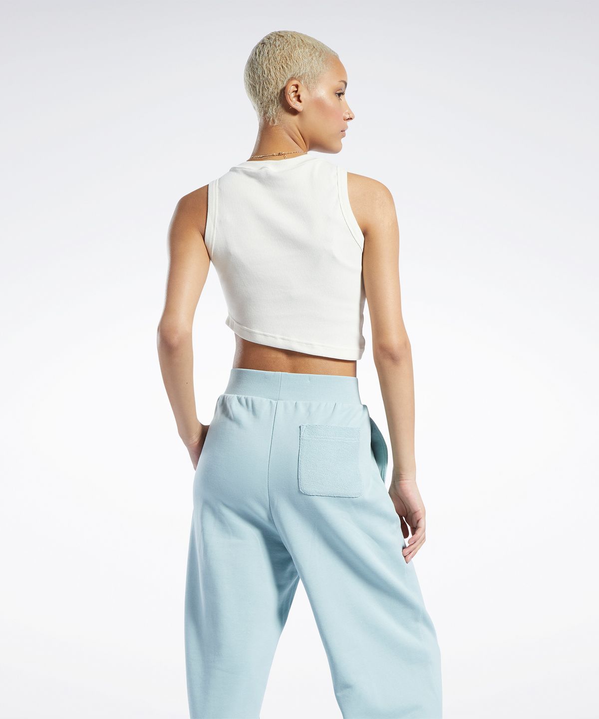 리복(REEBOK) CL WDE CROPPED RIB TANK TOP - 아이보리 / HG1144