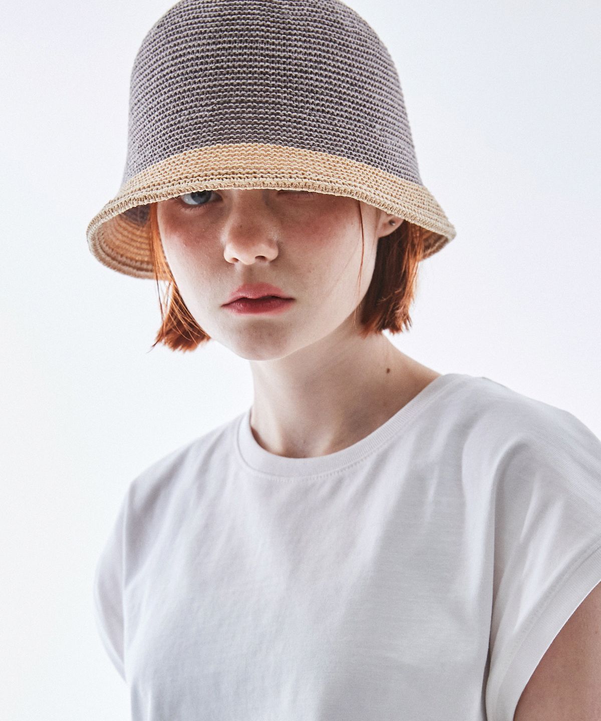 슬리피슬립(SLEEPYSLIP) BRISBANE GRAY/BEIGE BUCKET HAT