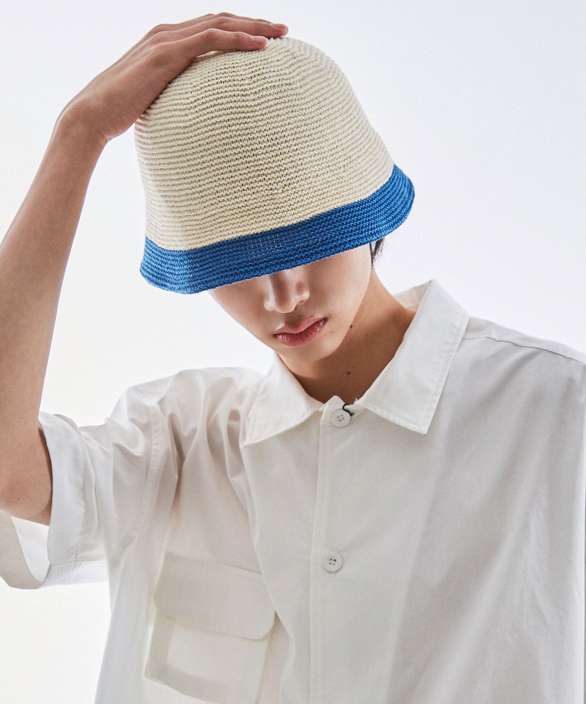 슬리피슬립(SLEEPYSLIP) BRISBANE WHITE/BLUE BUCKET HAT