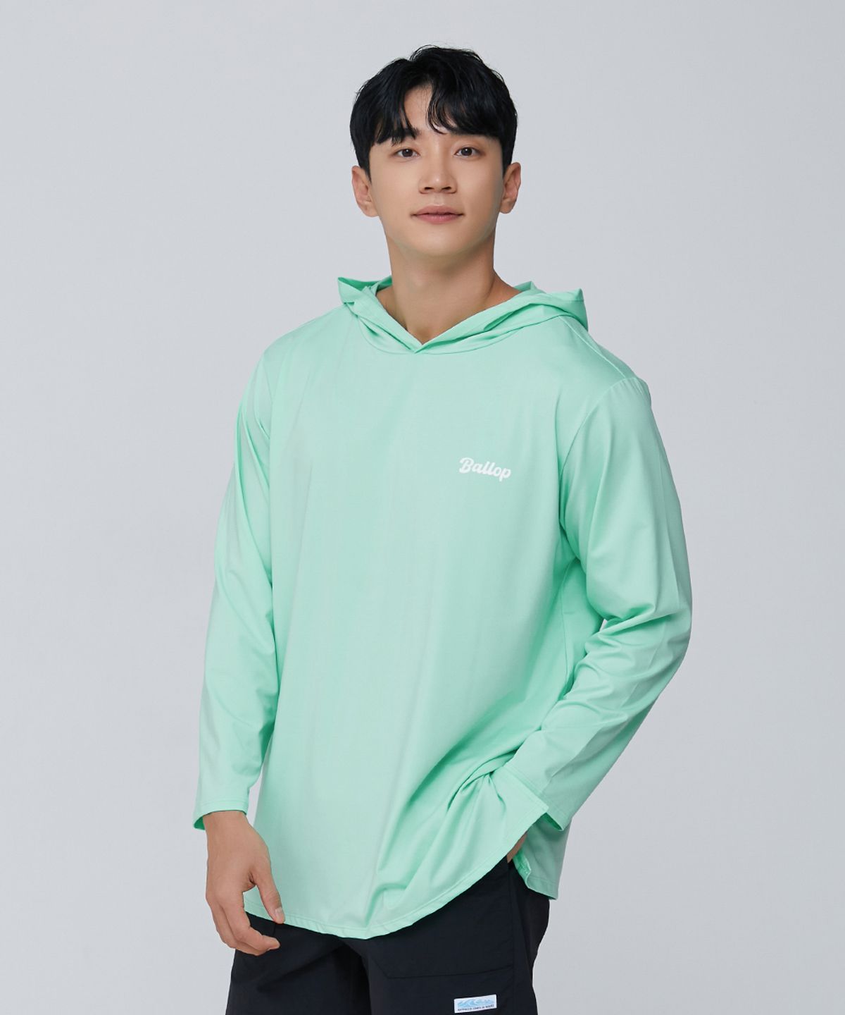 밸롭(BALLOP) 임팩트 세미오버 후드티셔츠 래쉬가드 민트