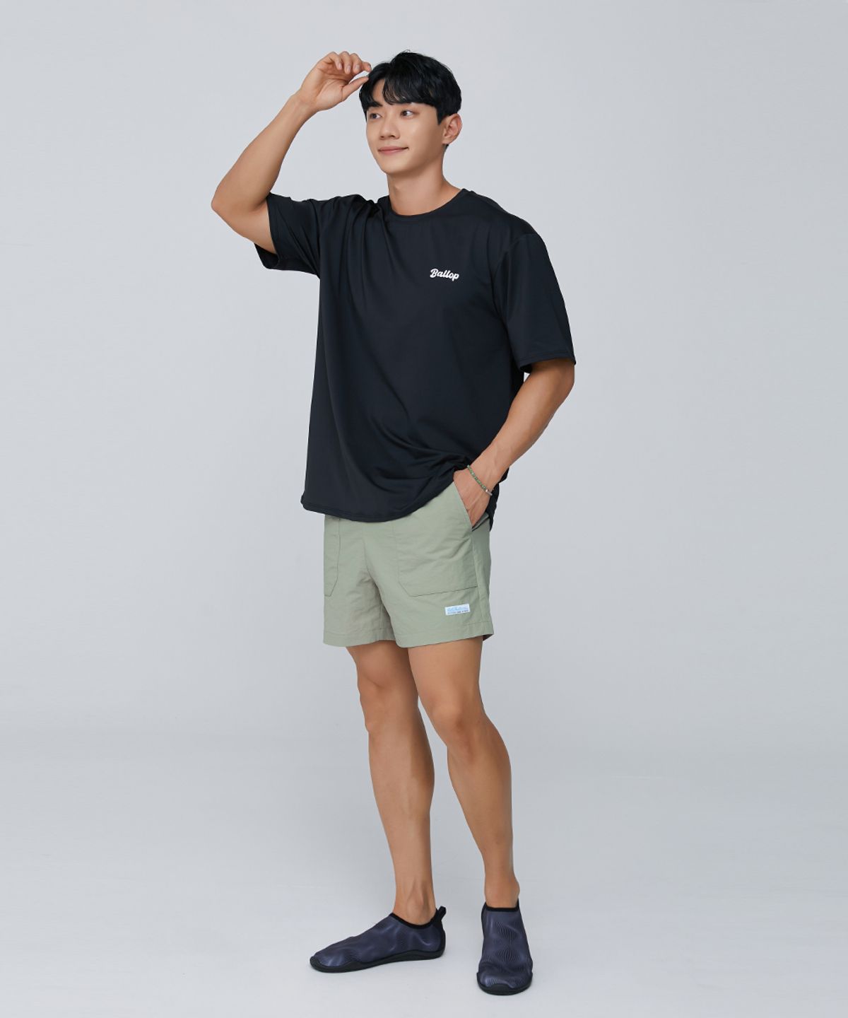 밸롭(BALLOP) 임팩트 쇼츠 카키그레이