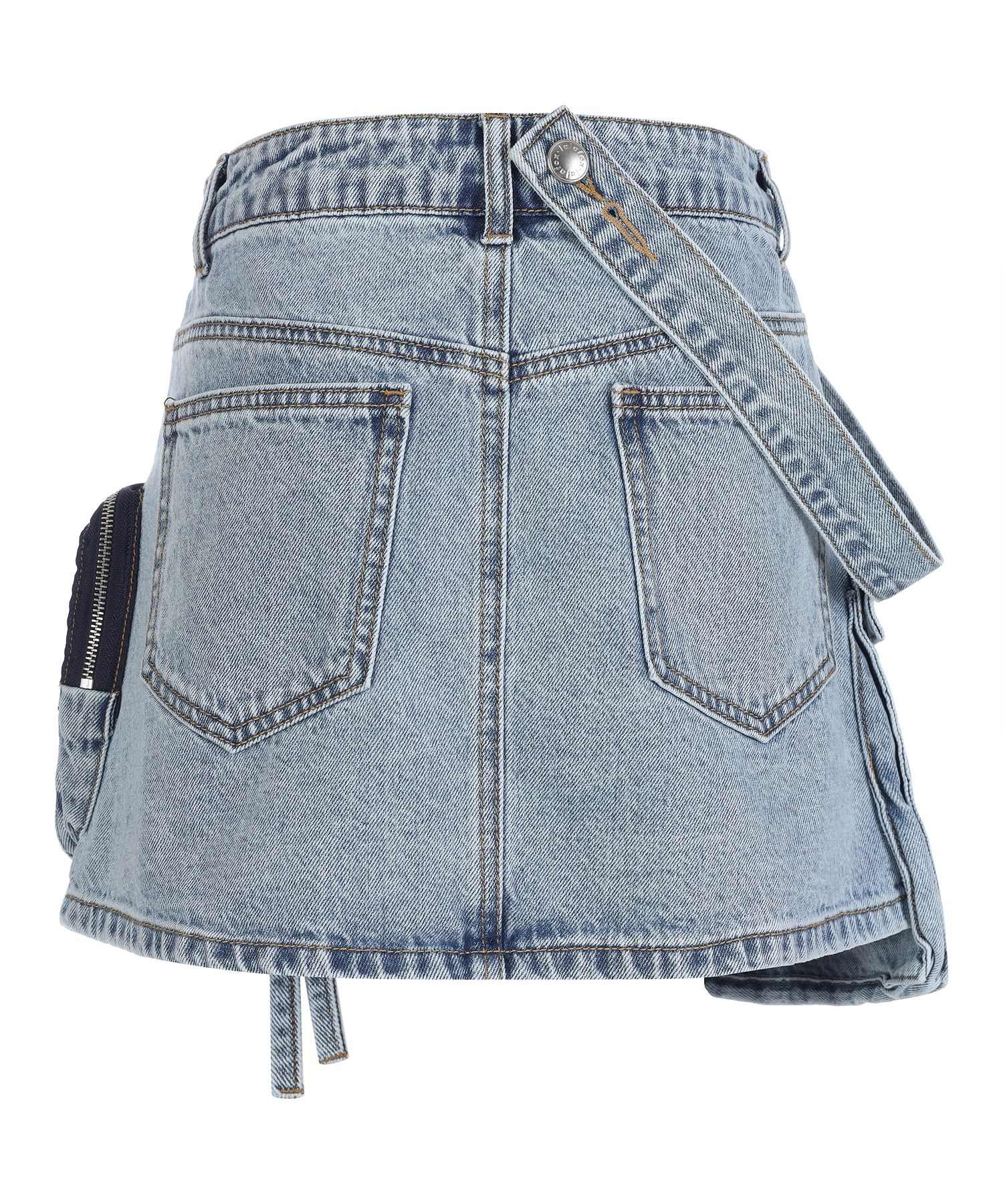 [LALA FOX] CARGO DENIM MINI SKIRT ★ハンソヒ 着用 lalafox]CARGO DENIM MINI SKIRT BLUE☆ハンソヒ アイブ 着用