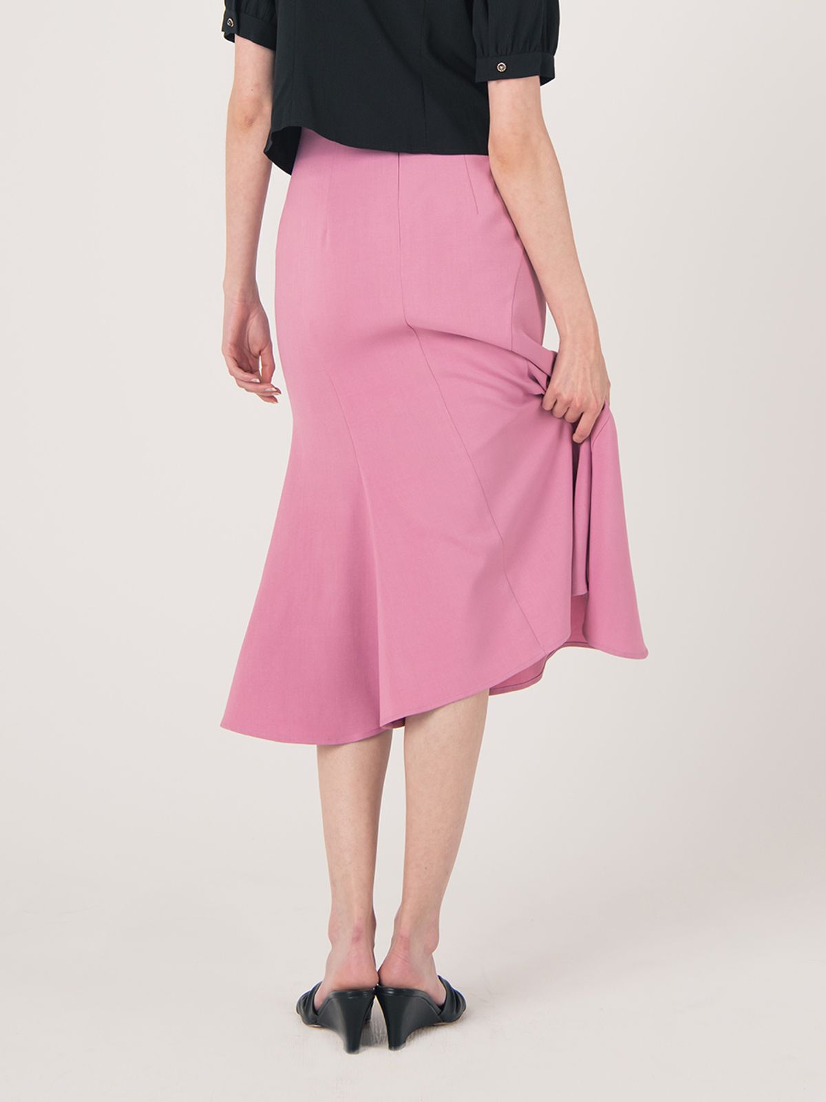 웬스데이딜라잇(WEDNESDAY DELIGHT) WED_Fishtail high waist skirt_PINK
