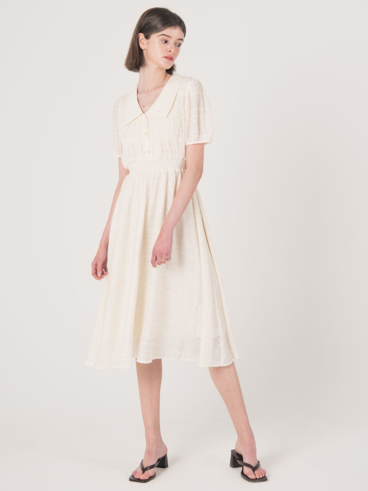 웬스데이딜라잇(WEDNESDAY DELIGHT) WED_Wave texture long dress