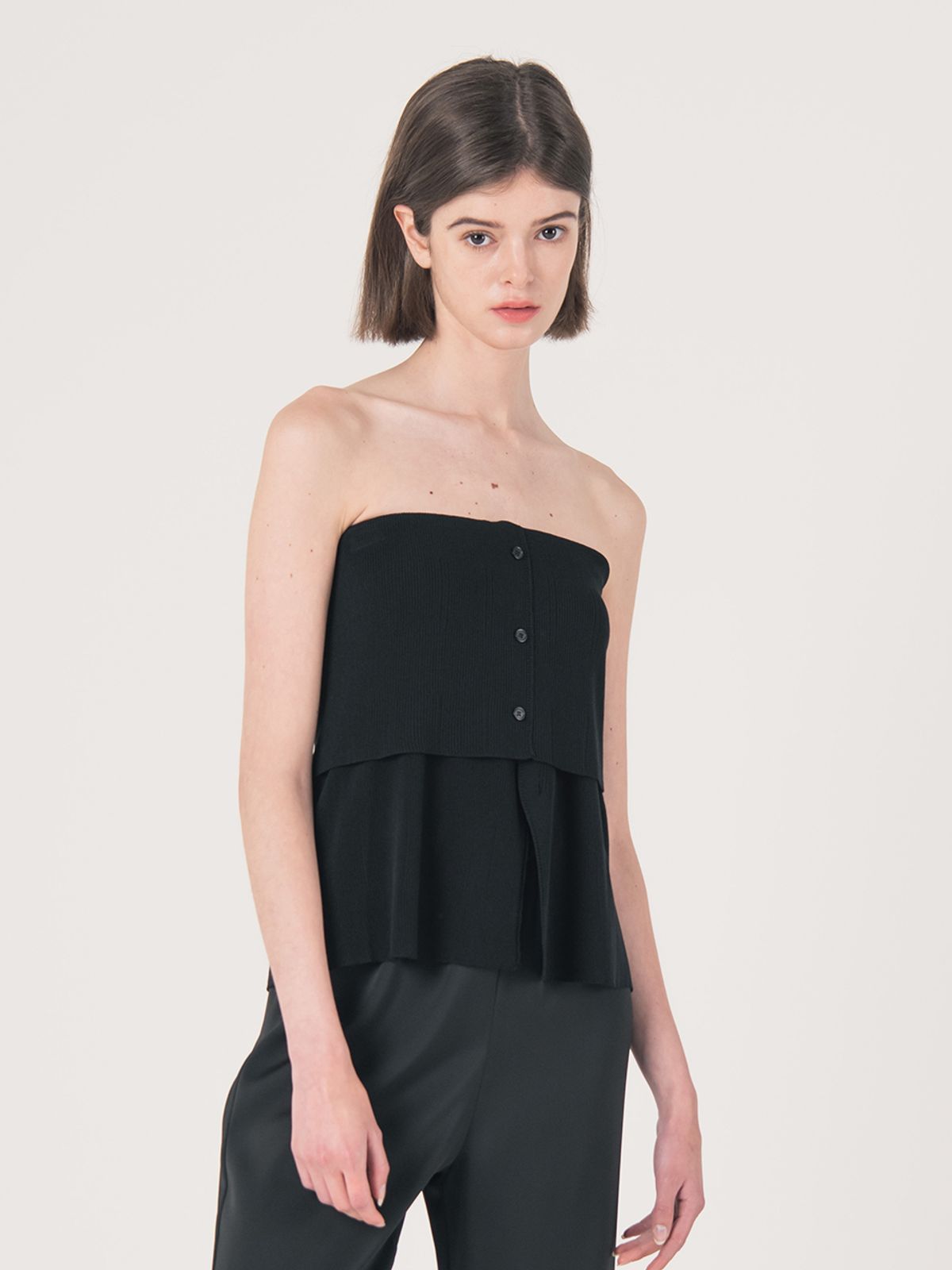 웬스데이딜라잇(WEDNESDAY DELIGHT) WED_Tube knit top_BLACK