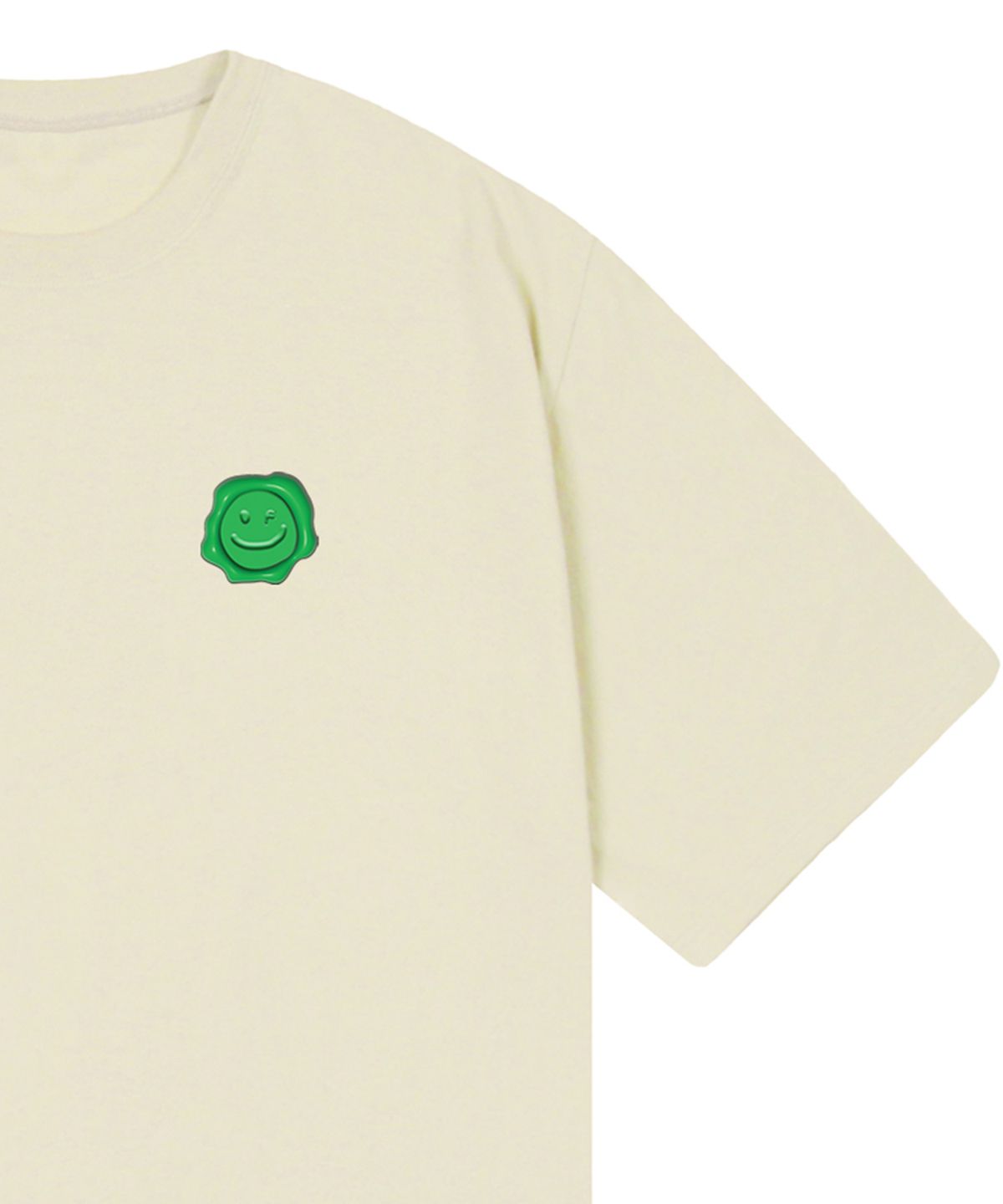 그레이버(GRAVER) [UNISEX]그린실링 스몰 드로잉스마일 반팔티_샌드베이지